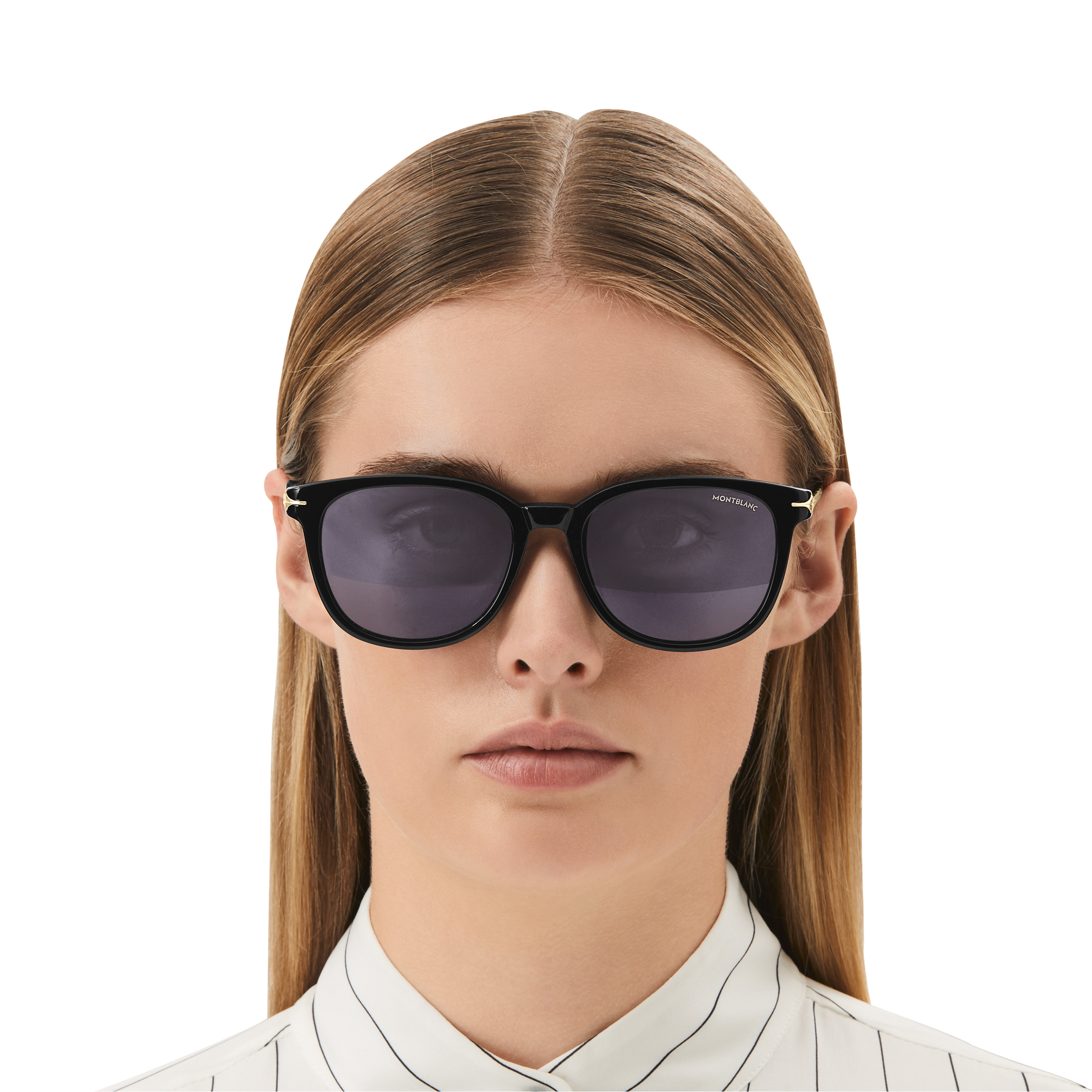 Round Sunglasses with Black Acetate Frame - 4