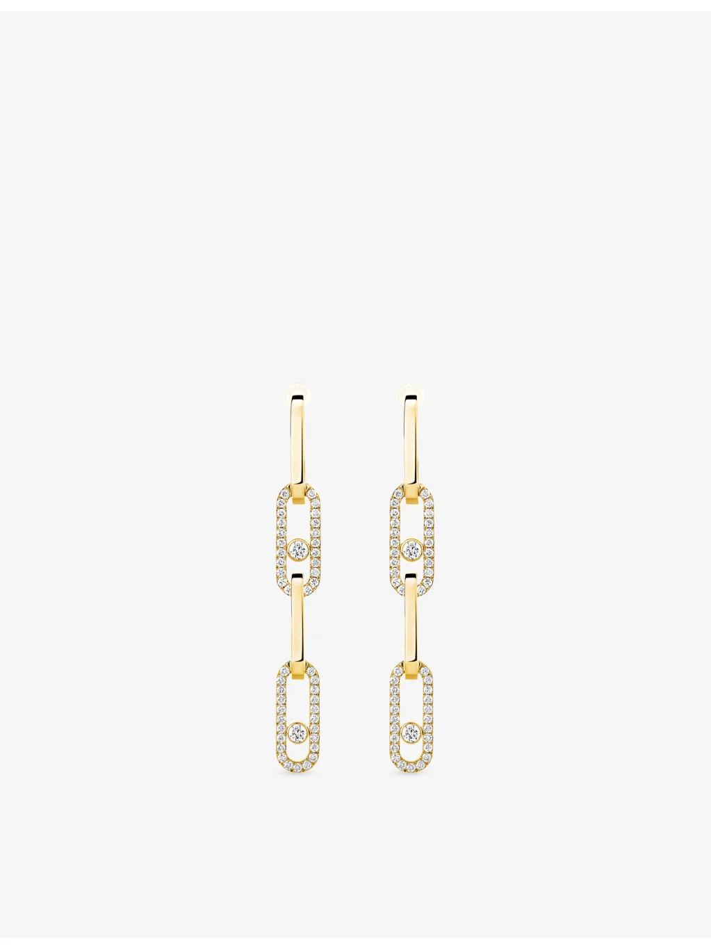 Move Link Convertible 18ct Gold And 1.70ct Diamond Drop Earrings - 1