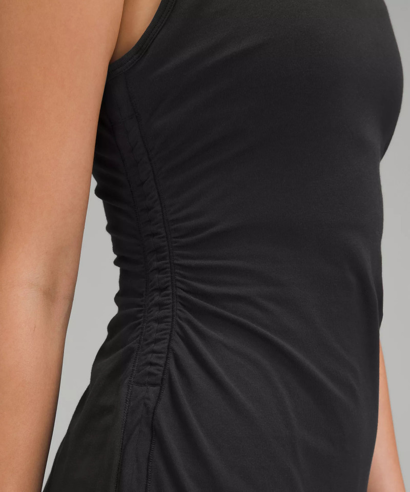Shirred Cotton Midi Tank Dress 4