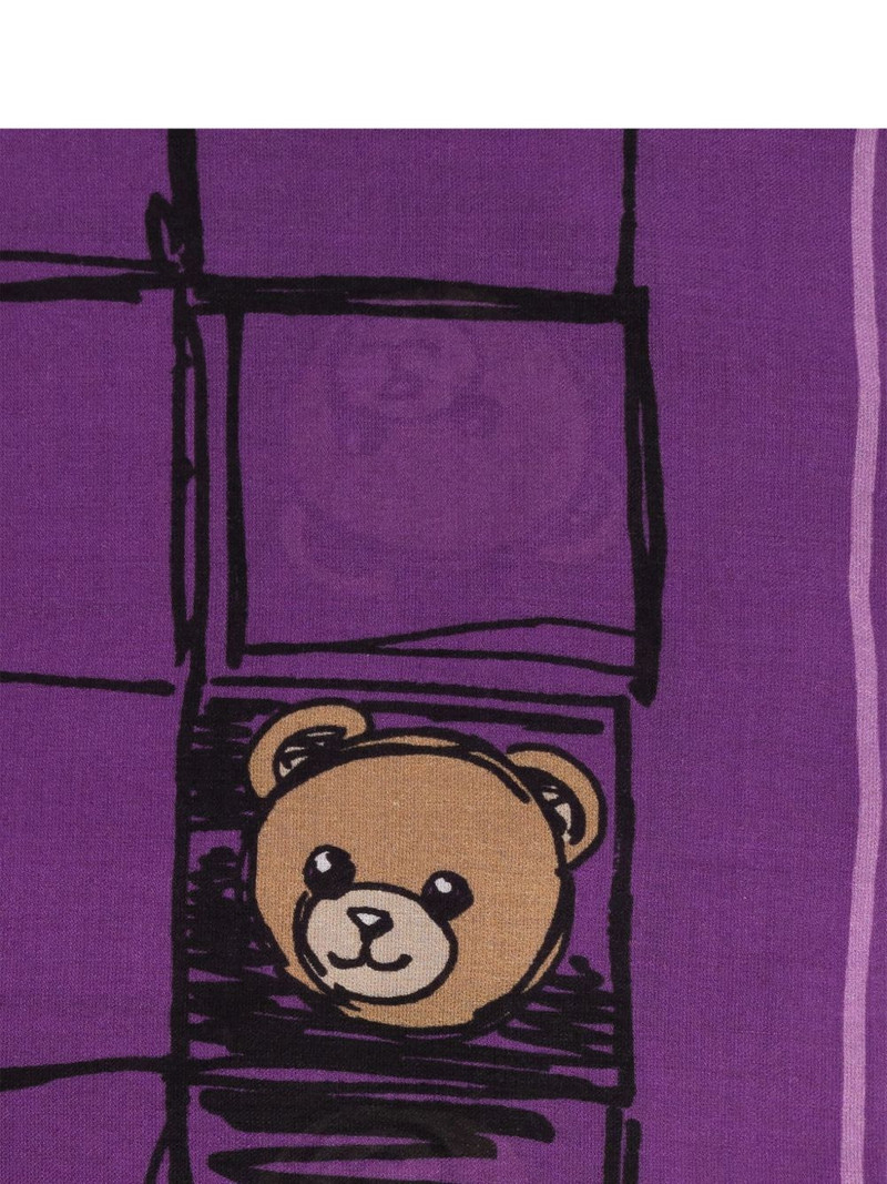 Moschino Teddy-print scarf outlook
