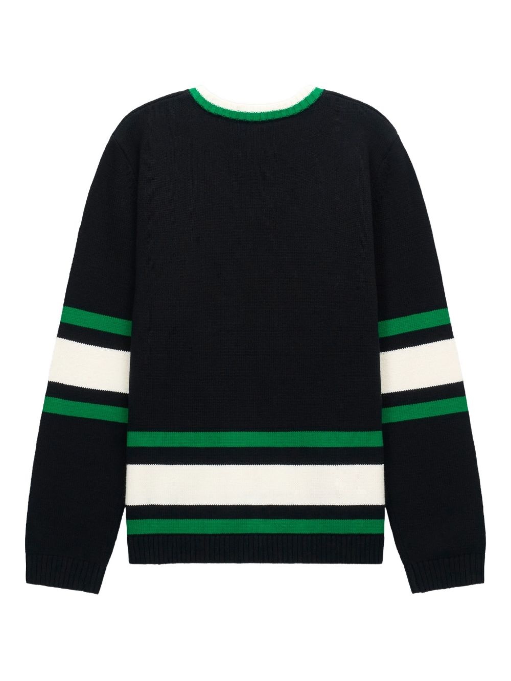 logo-embroidered striped sweater - 2