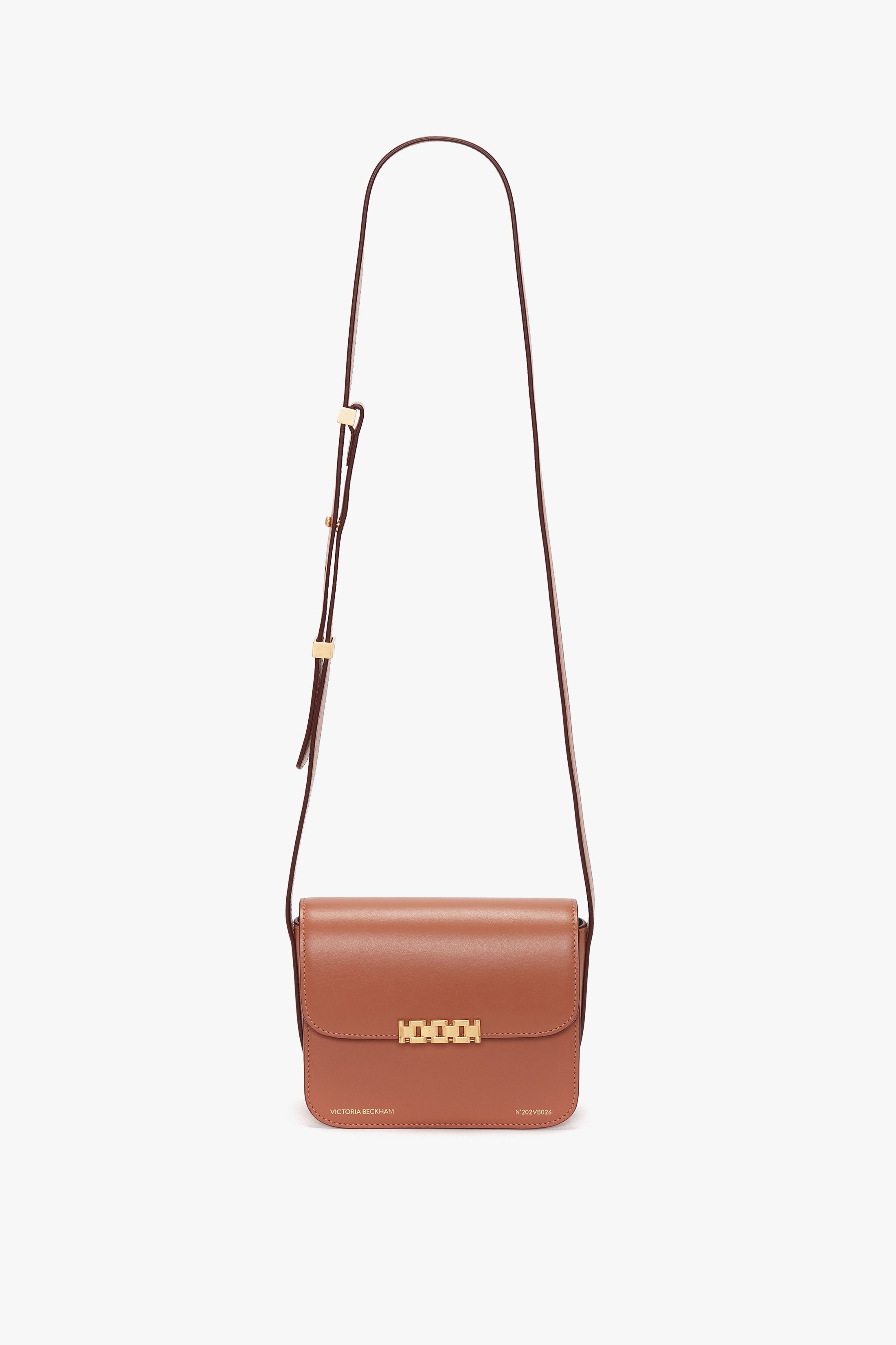 Mini Chain Shoulder Bag In Tan Leather - 1