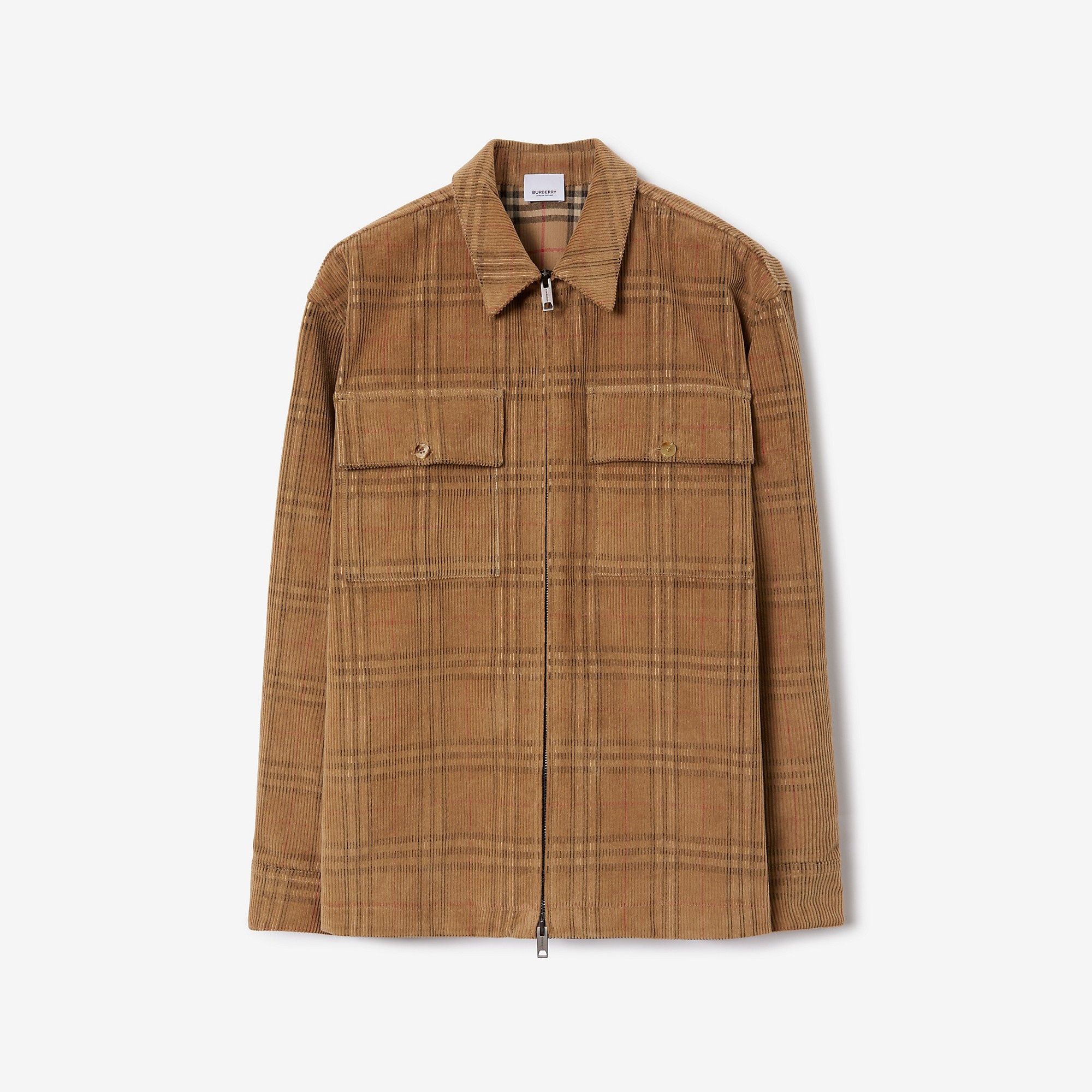 Check Corduroy Oversized Shirt - 1