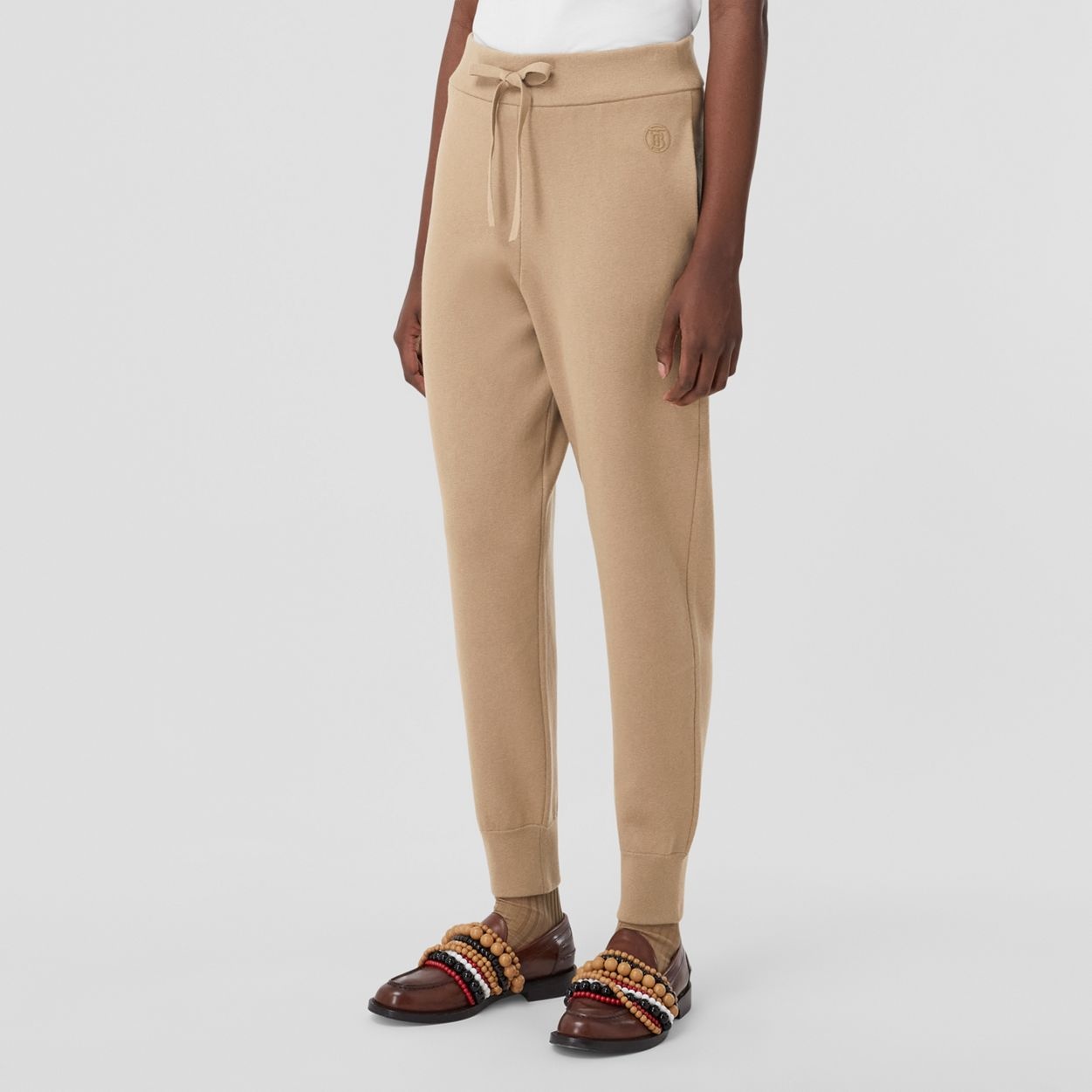 Monogram Motif Cashmere Cotton Blend Jogging Pants - 5