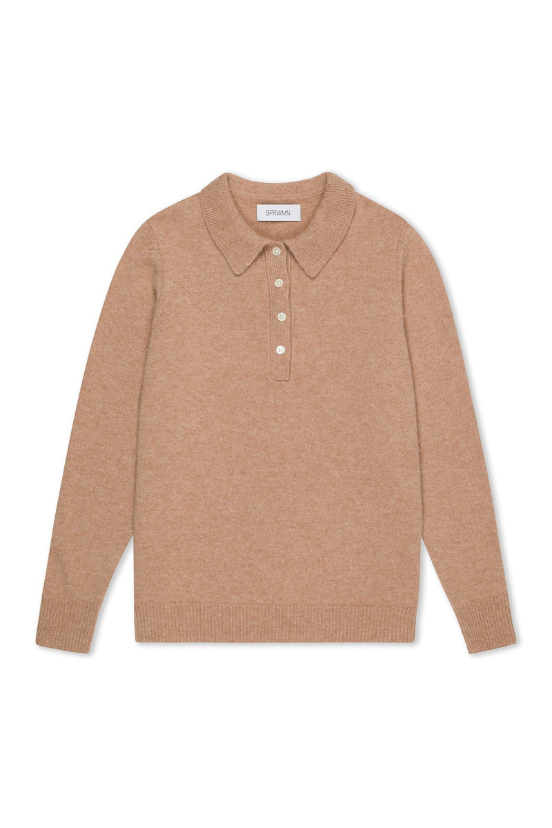 ALMONDINE CASHMERE POLO SWEATER 6