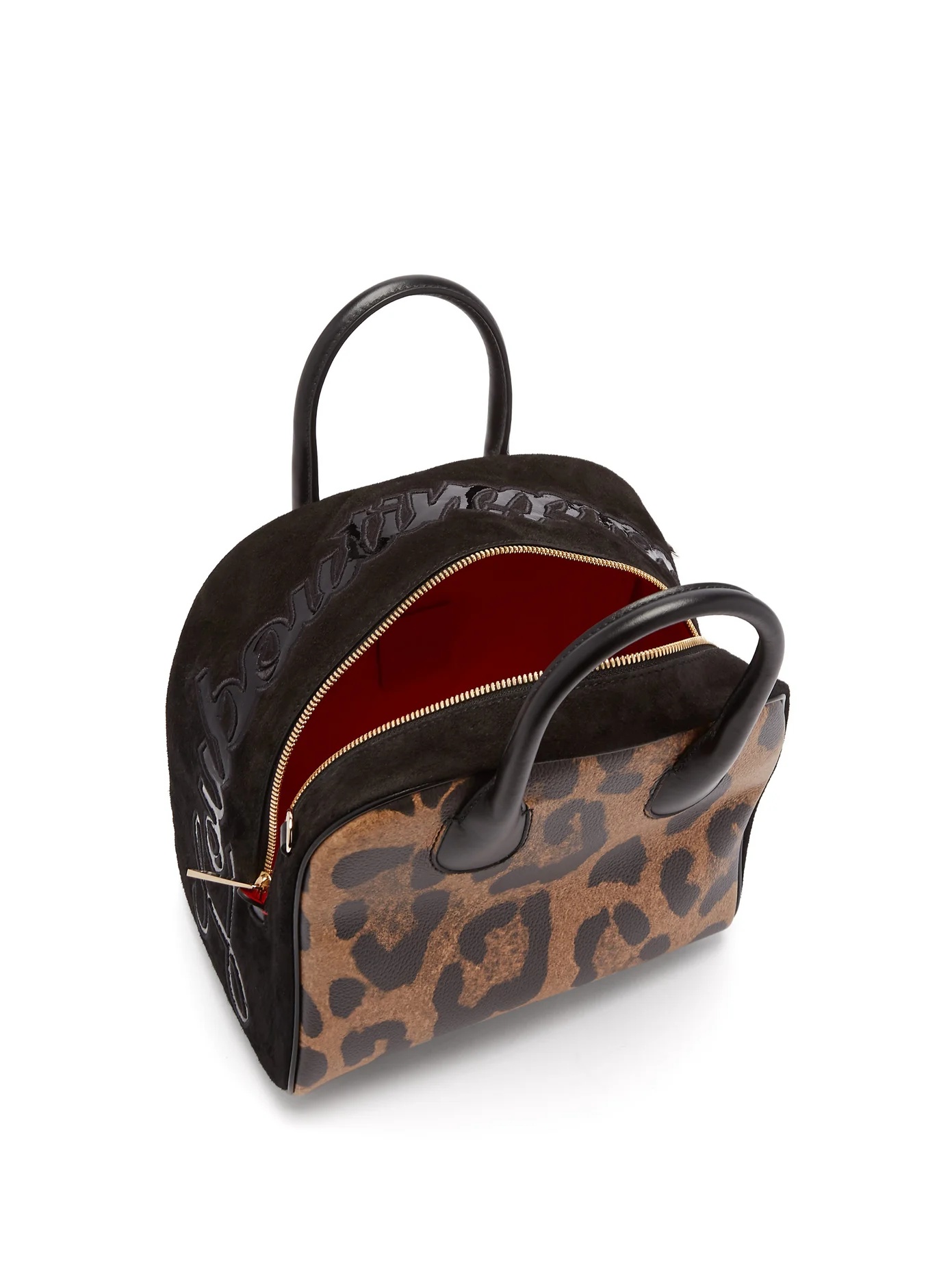 Marie Jane leopard-print leather and suede bag - 5