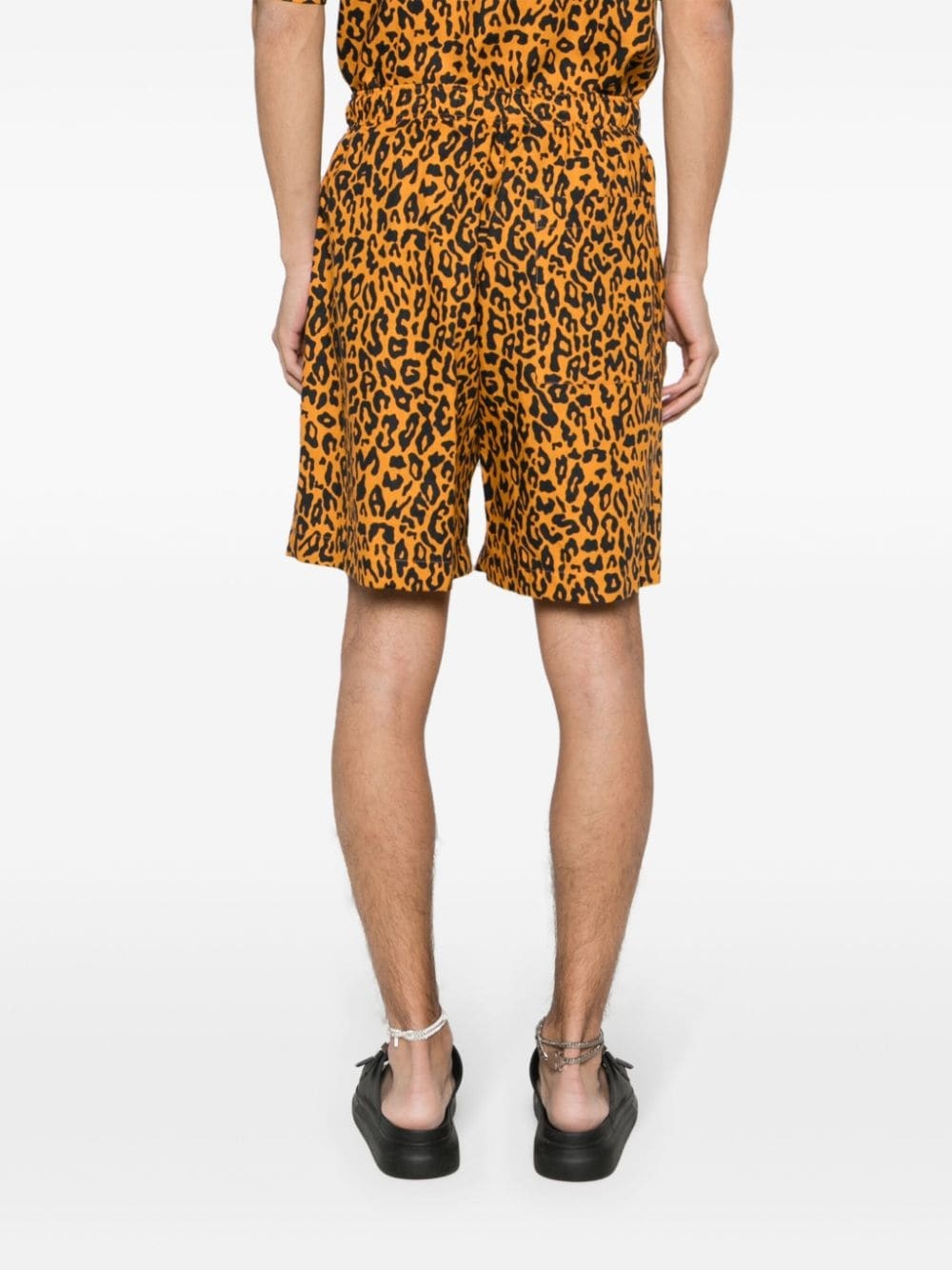 leopard-print poplin shorts - 4