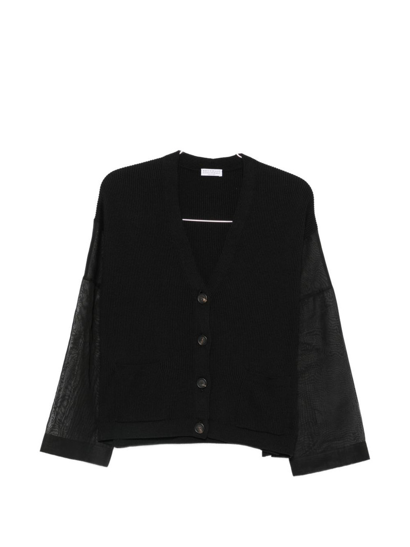 sheer-sleeve cardigan 1