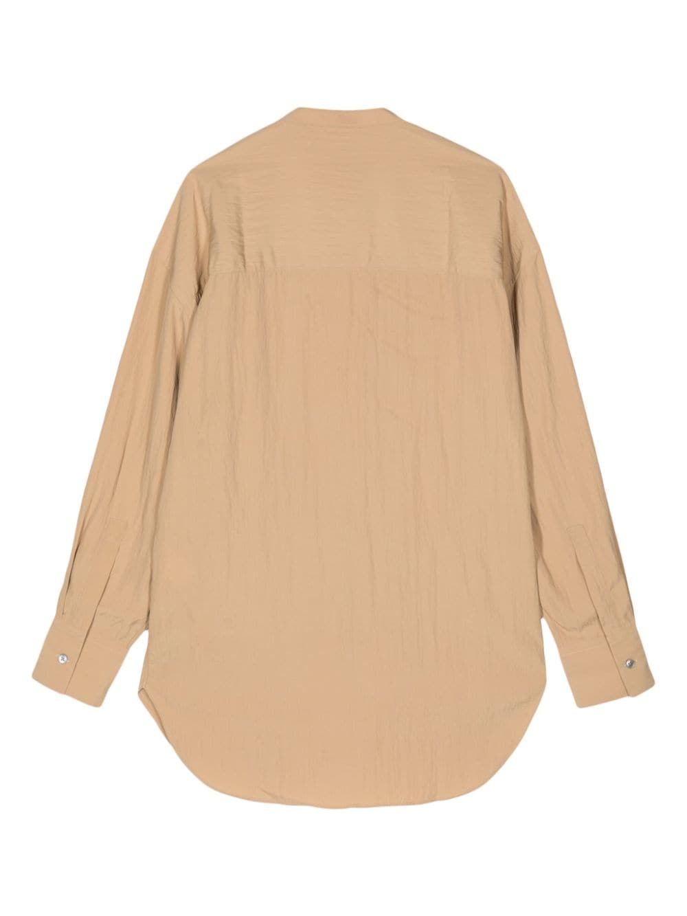 long-sleeve band-collar blouse - 2