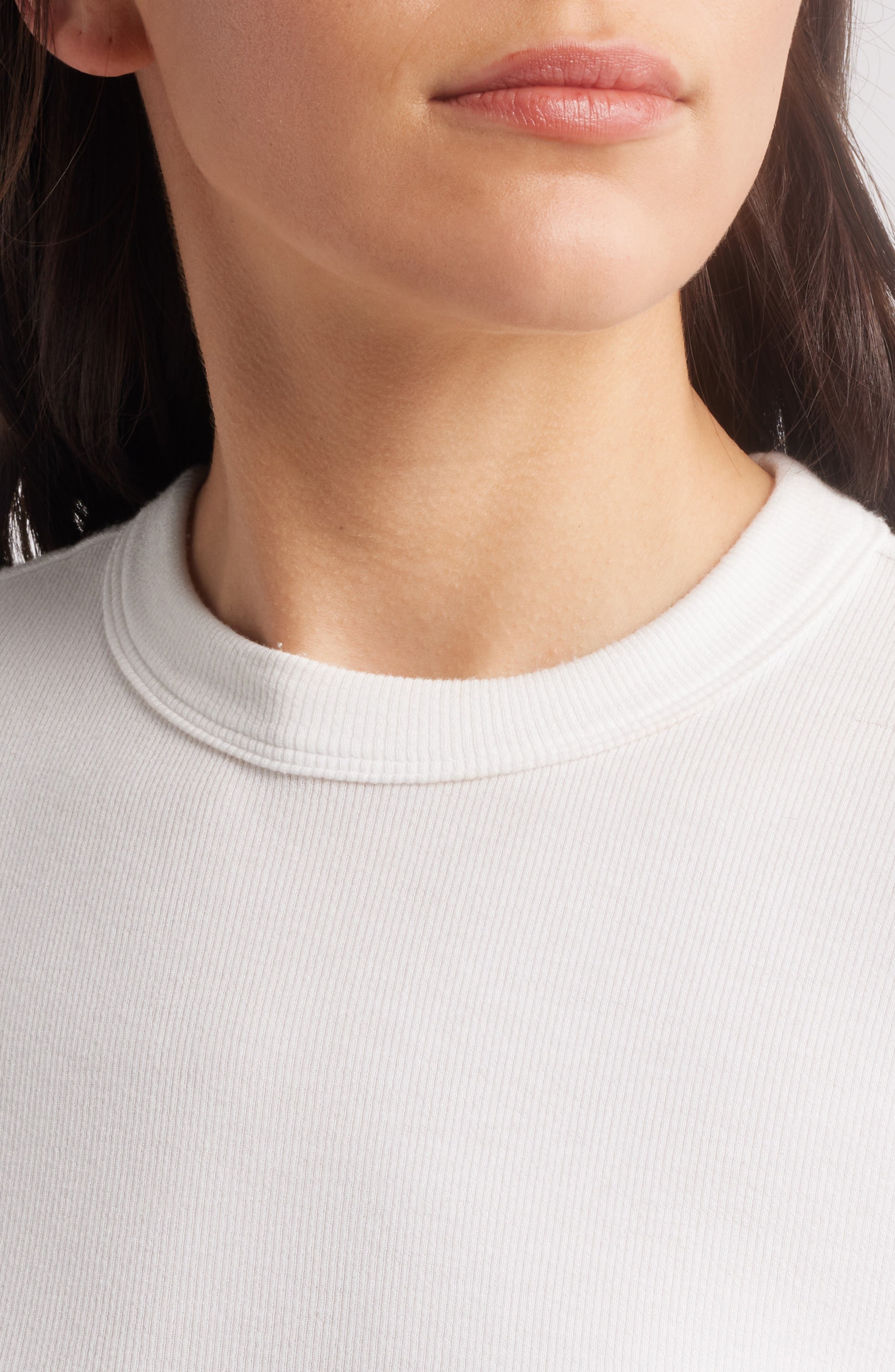 FRAME Rib Baby Tee in White at Nordstrom - 4