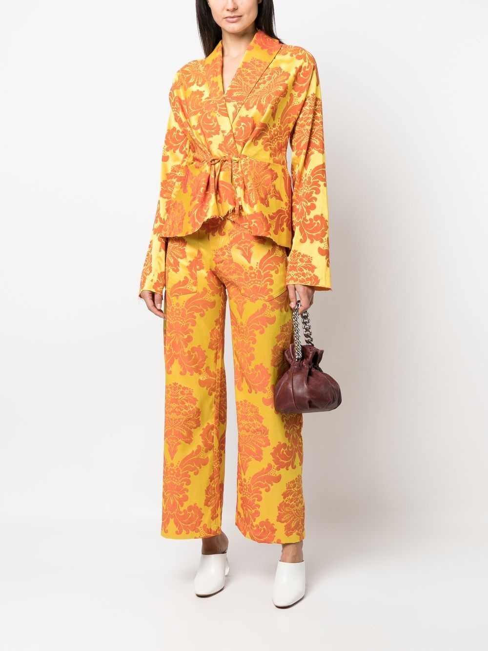 floral print tie-front jacket - 2