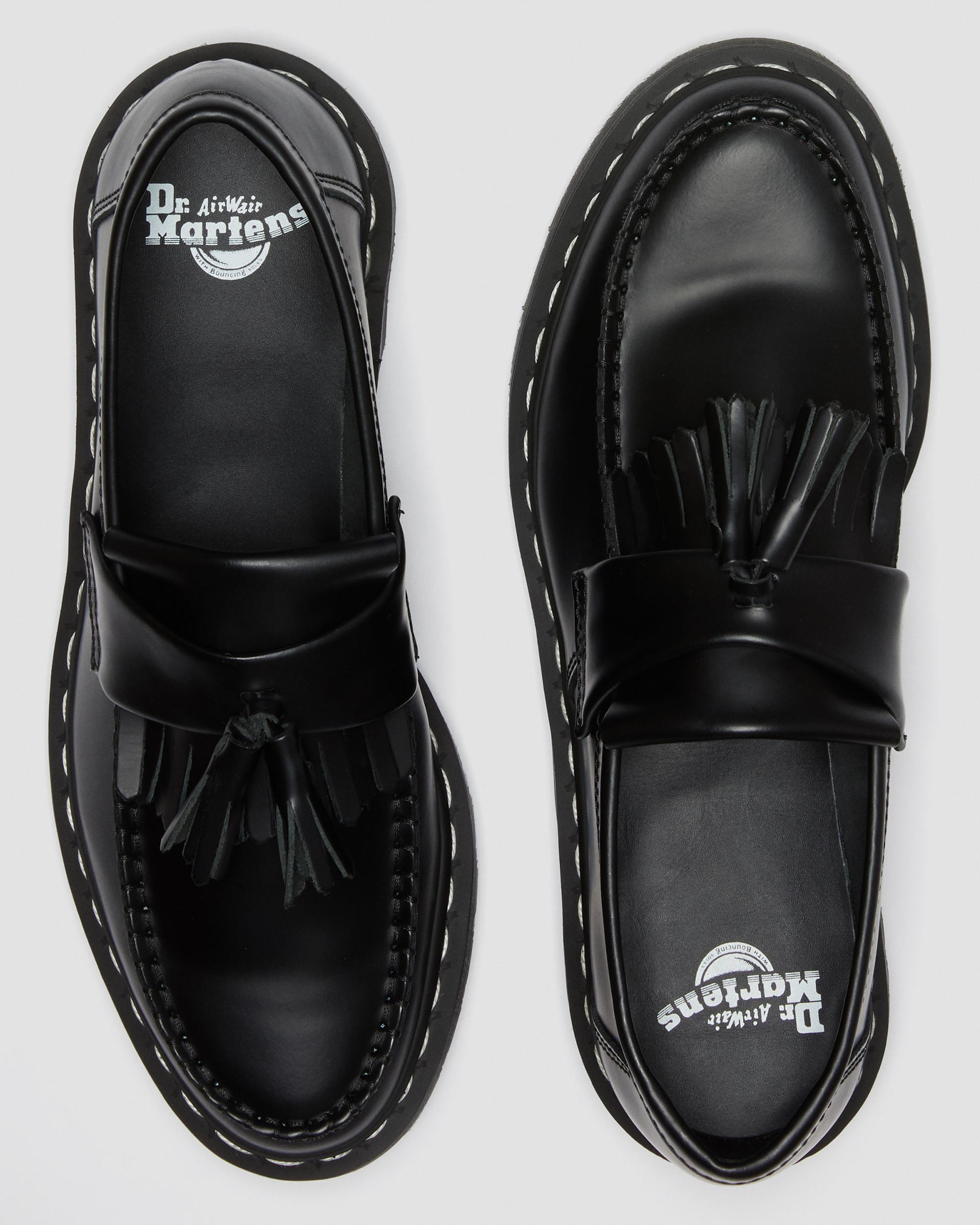 Adrian White Stitch Smooth Leather Loafers - 8