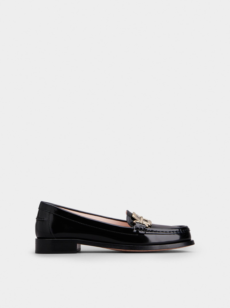 Metal Clamp Buckle Loafers in Patent Leather - 1