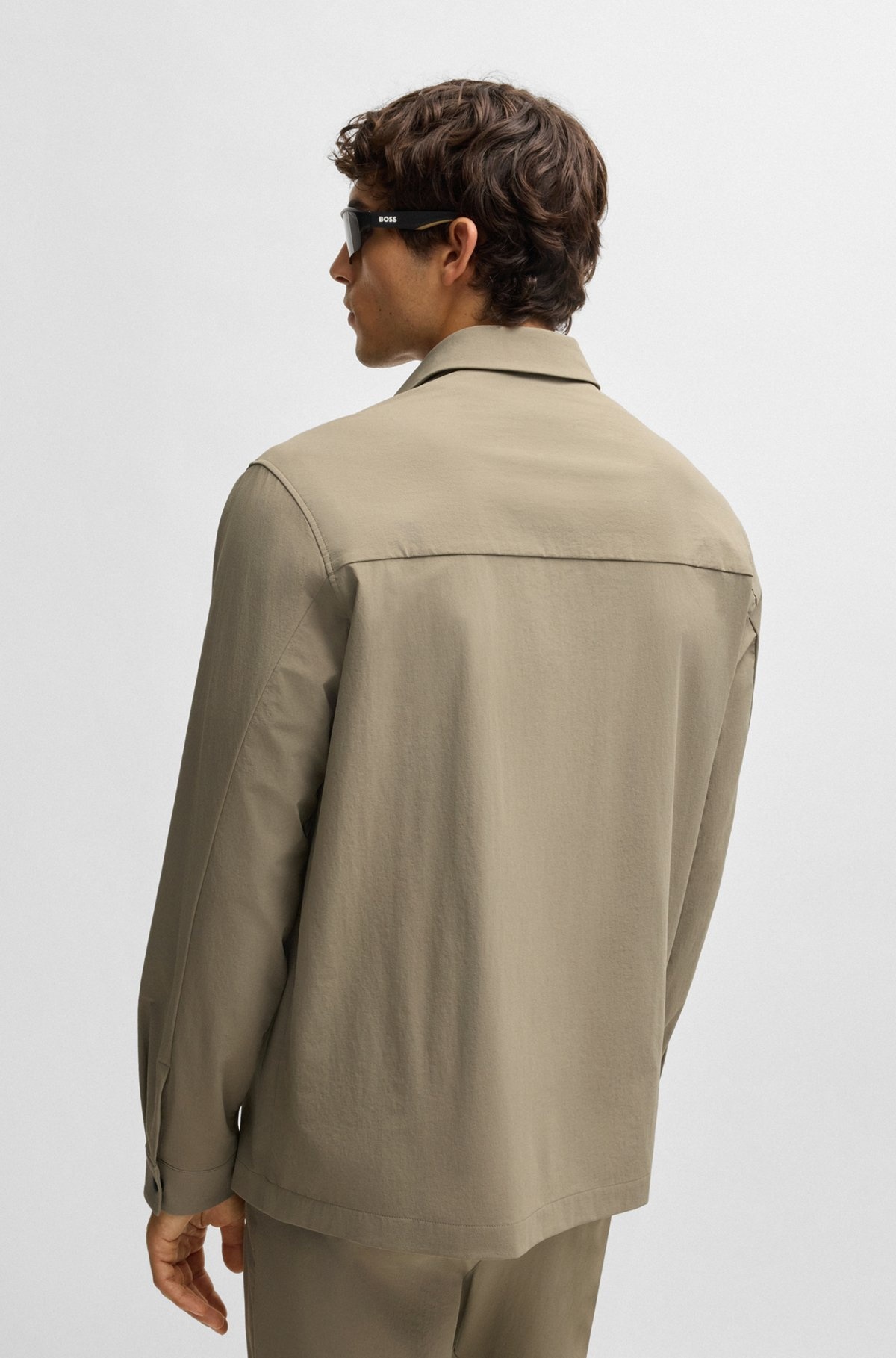 RELAXED-FIT OVERSHIRT IN WATER-REPELLENT STRETCH FABRIC - 5