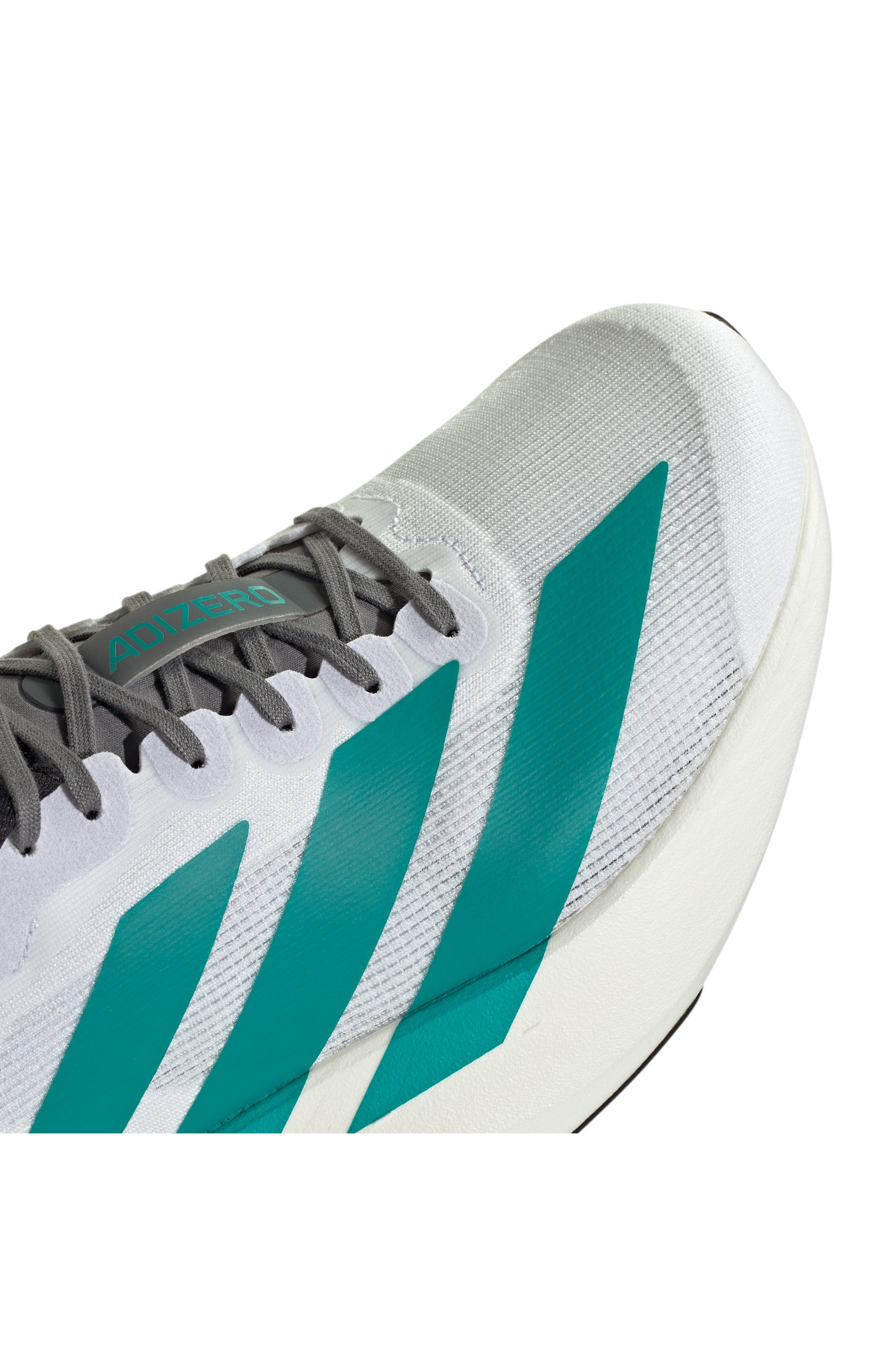 adidas Gender Inclusive Adizero Evo SL Running Shoe in White/Pure Teal/Grey at Nordstrom - 8