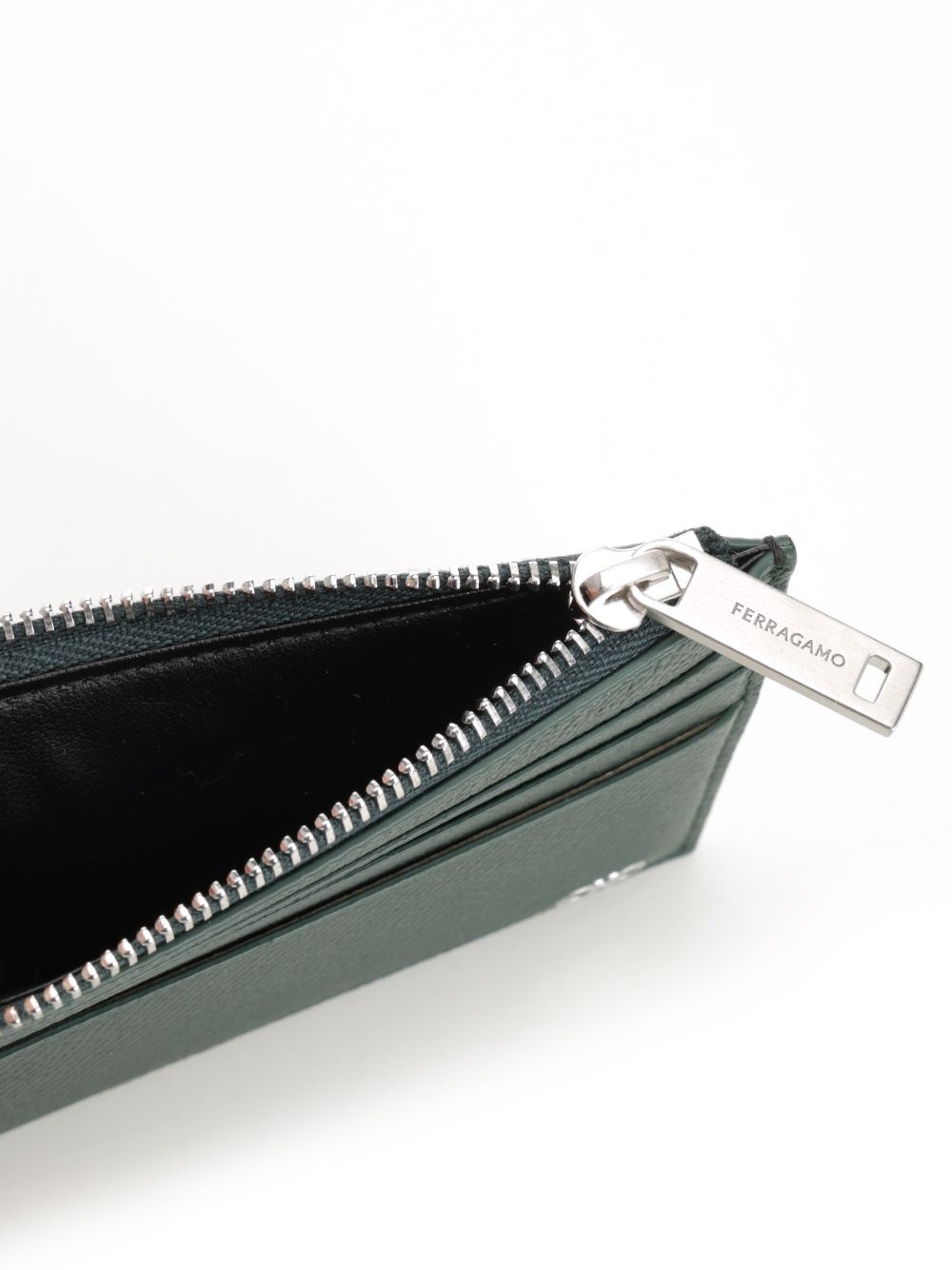 Micro Gancio Zip Square Card Case Wallets Green - 4