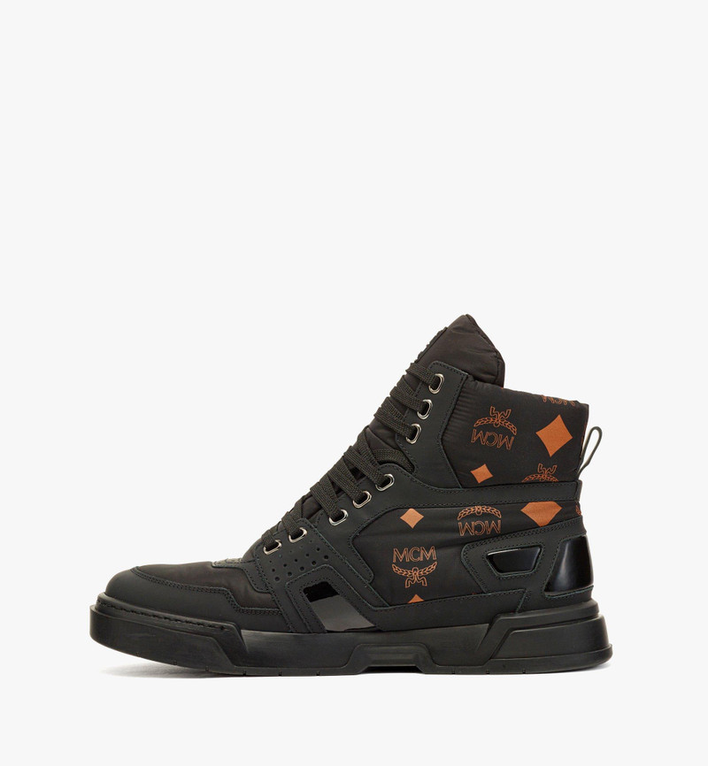 MCM Skyward Hi Sneaker Boot in Monogram Nylon outlook