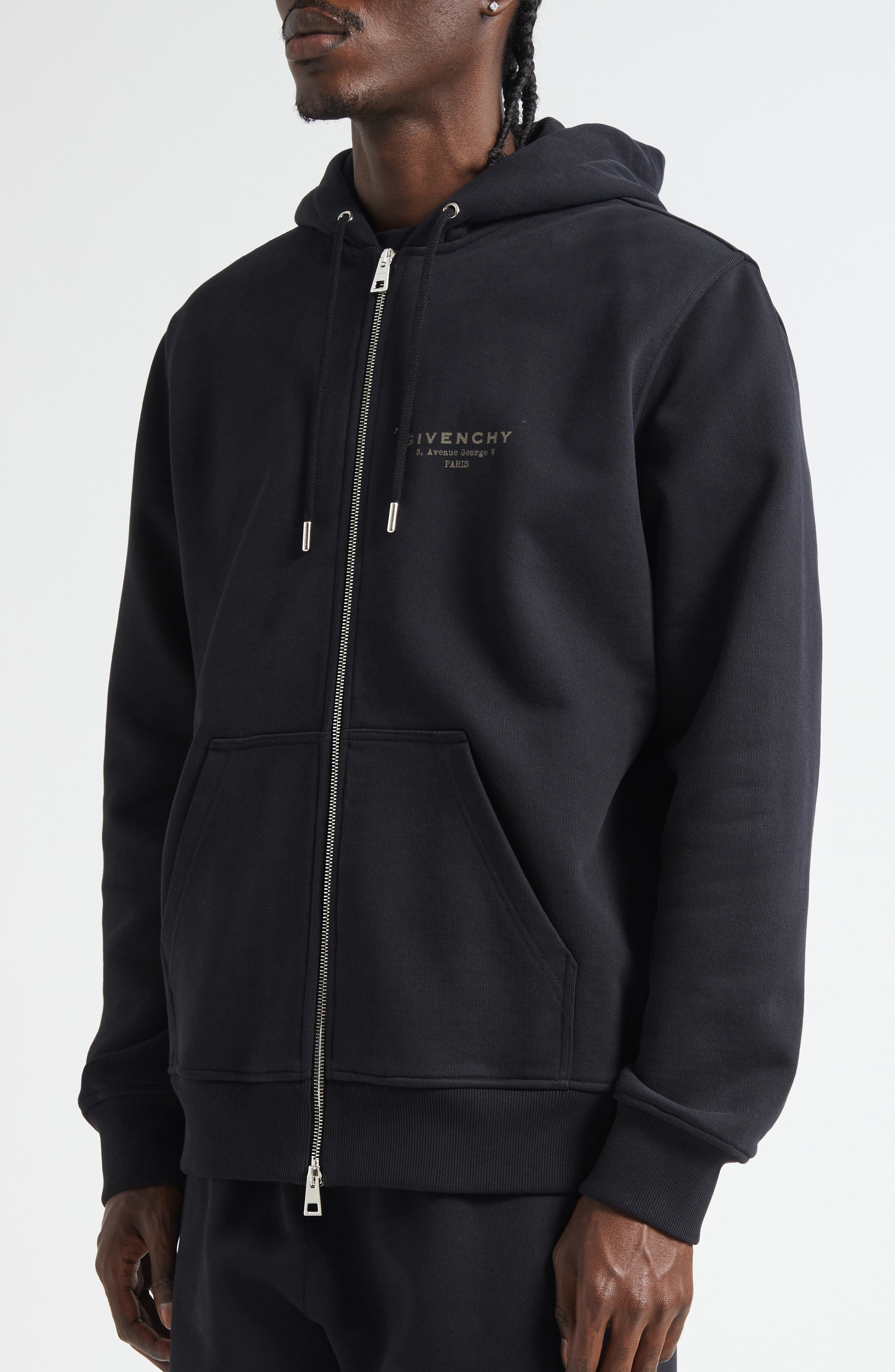 Givenchy Regular Fit Zip Hoodie in Black at Nordstrom - 5