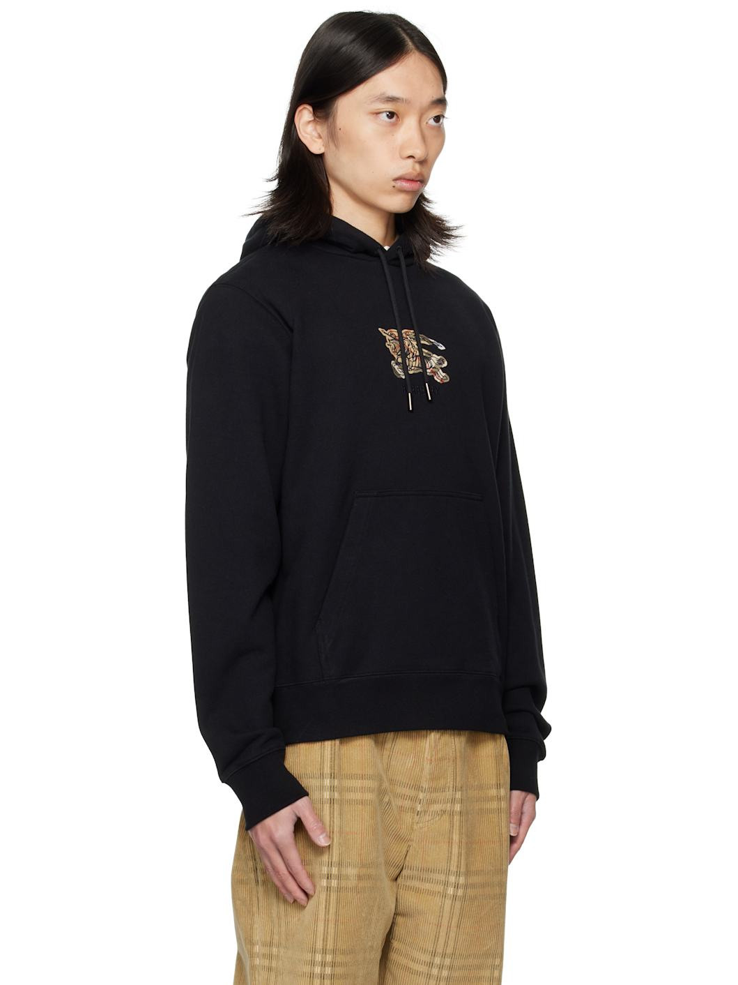 Black EKD Check Cotton Hoodie - 2