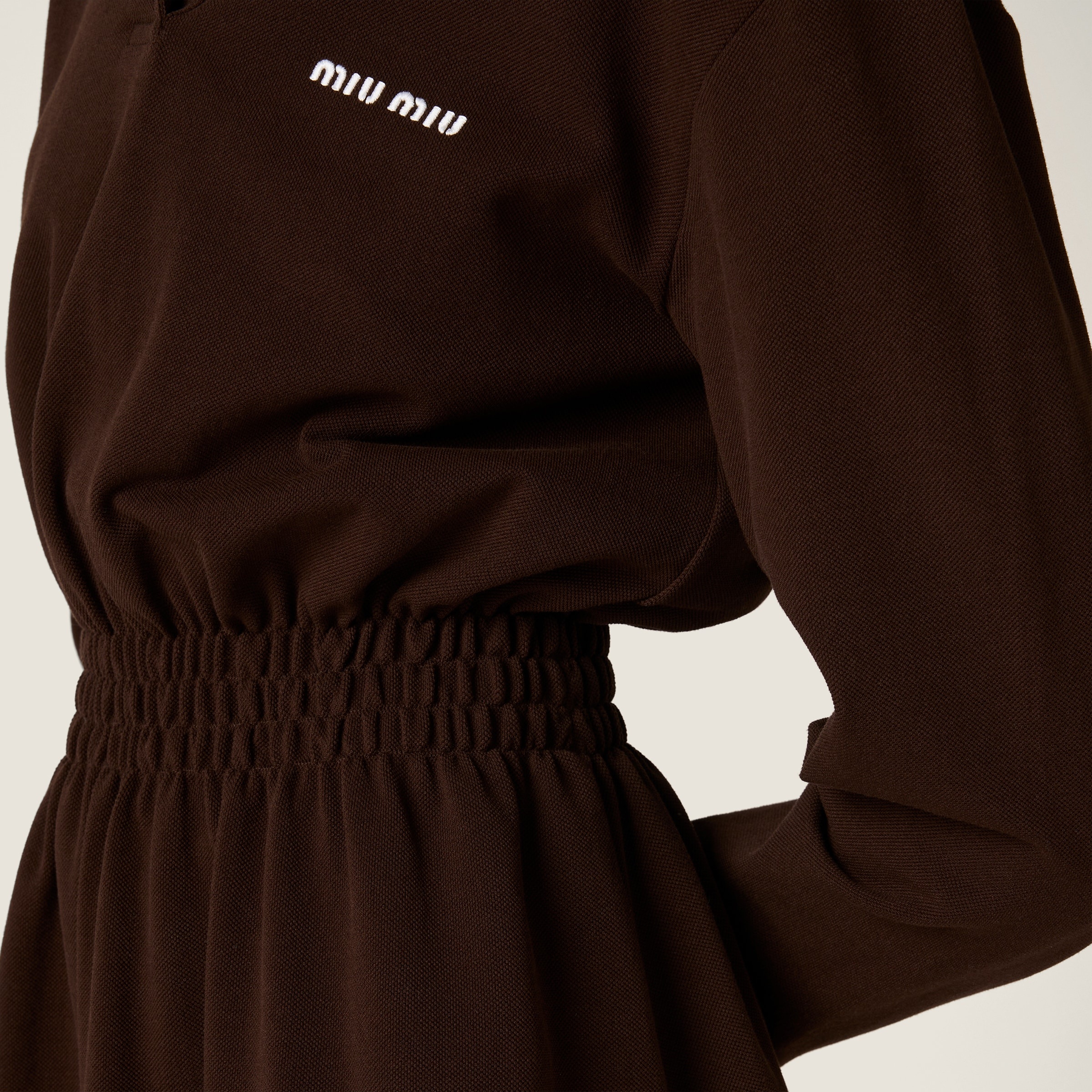 Cotton piqué mini-dress - 5