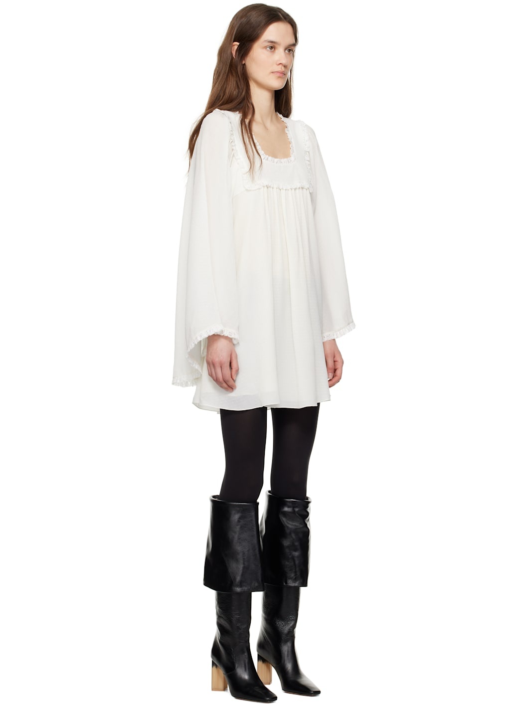 White Fluid Minidress - 2