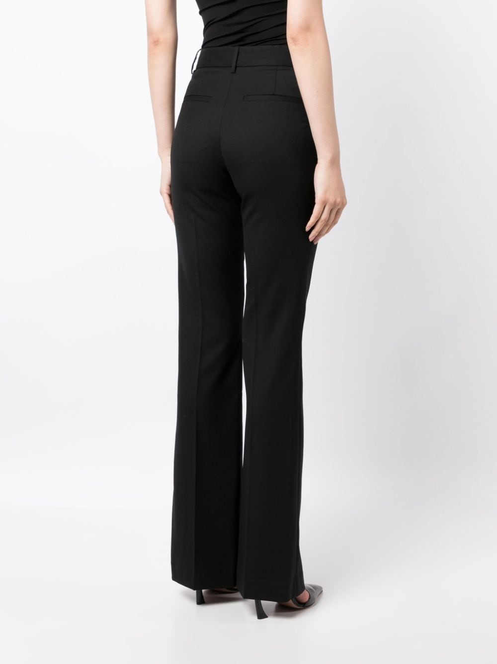 high-waist wool tailored-cut trousers - 4