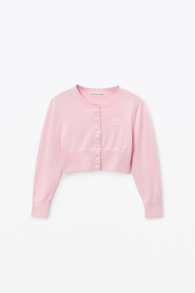 Logo-Embossed Shrunken Cardigan in Superfine Merino Wool 1