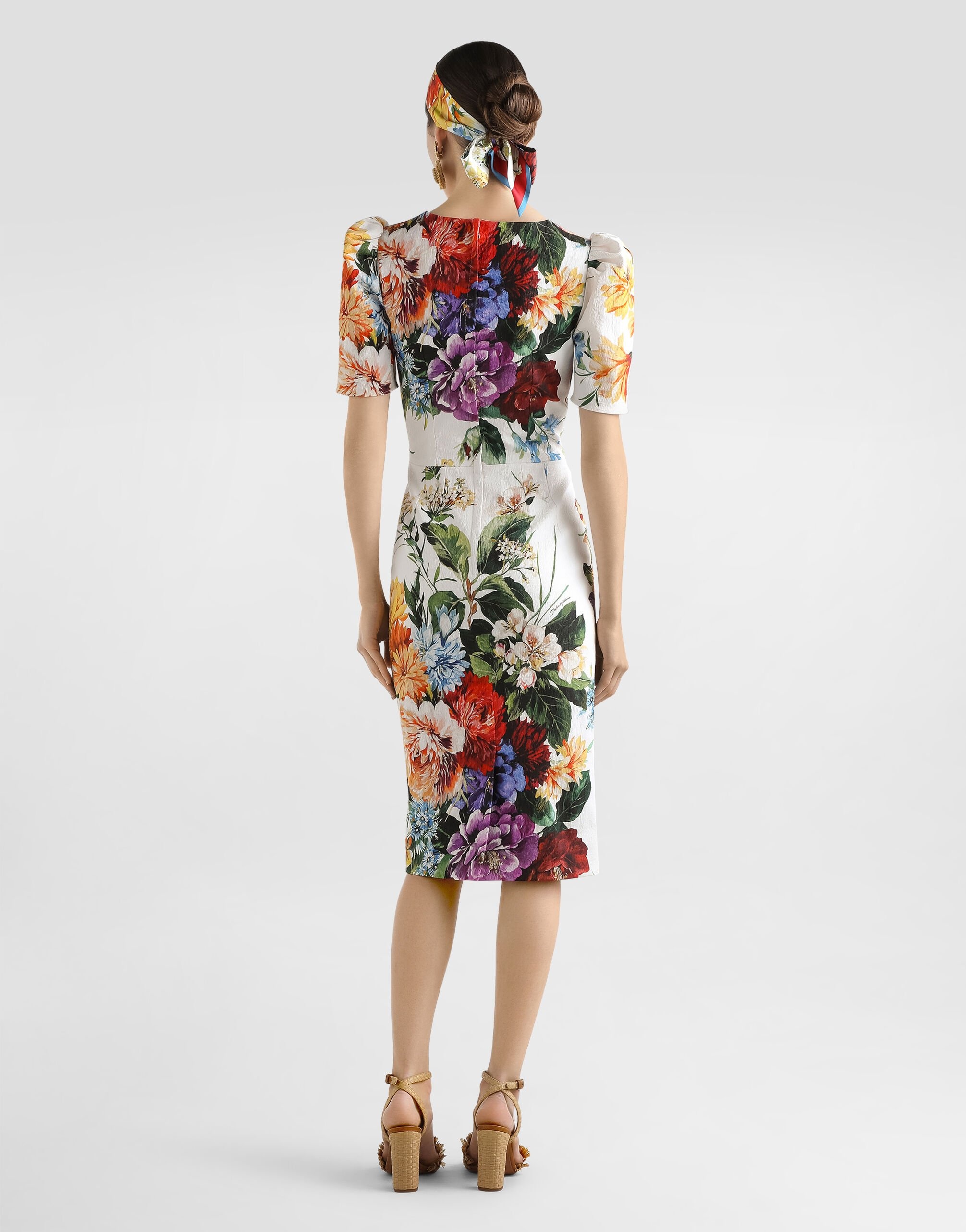 Bouquet-print dress in cretonne - 3