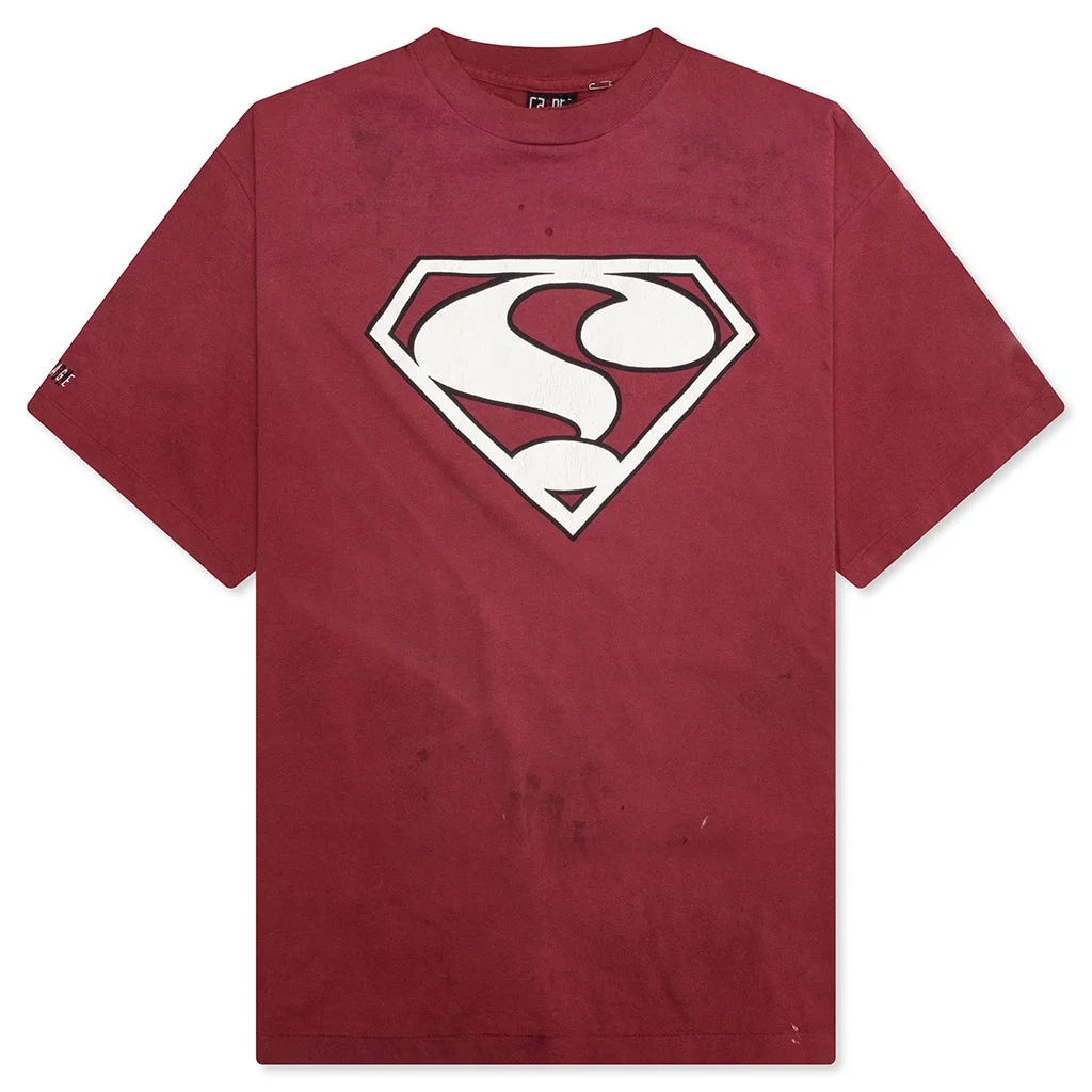 SAINT DAMAGE S/S TEE - BURGUNDY - 1