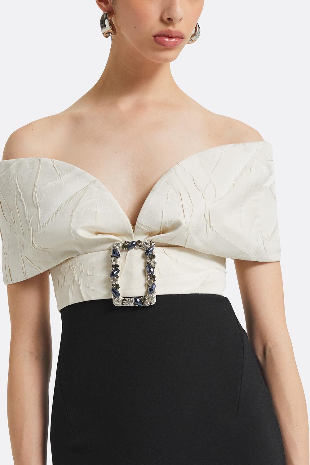 Abike Gown - Ivory Black - 4