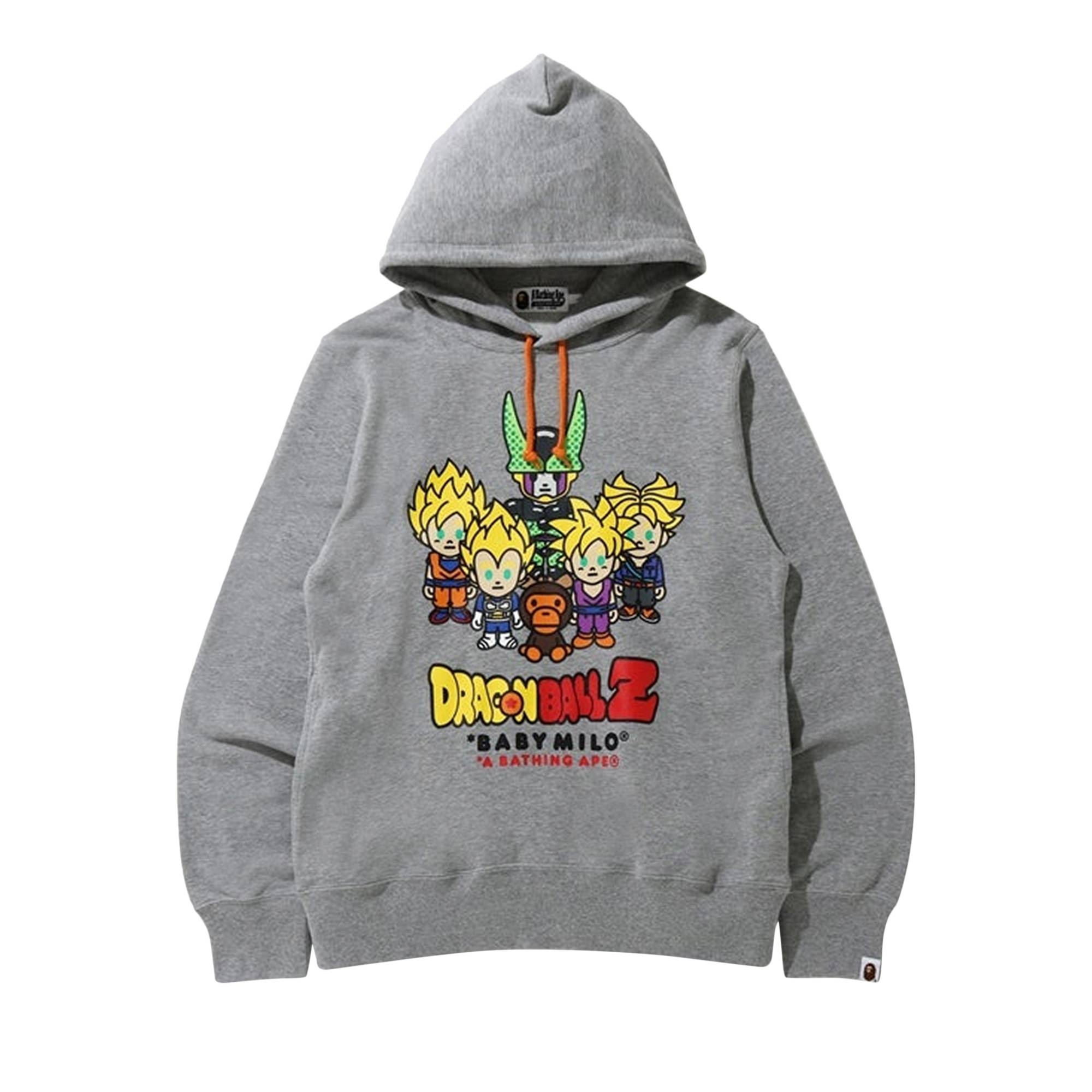 BAPE x Dragon Ball Z Baby Milo Super Saiyan & Cell Pullover Hoodie 'Grey' - 1