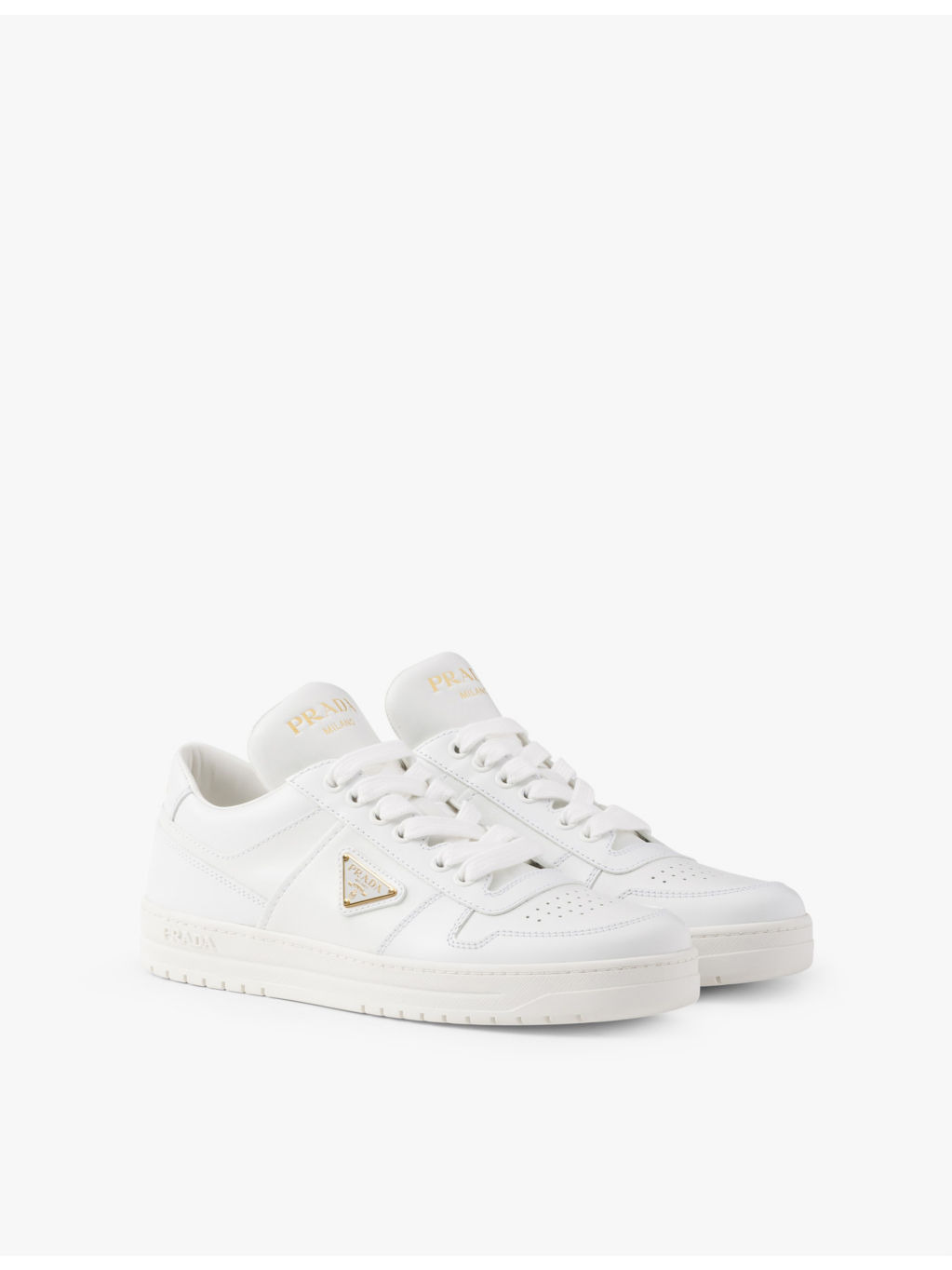Downtown logo-plaque leather low-top trainers - 3