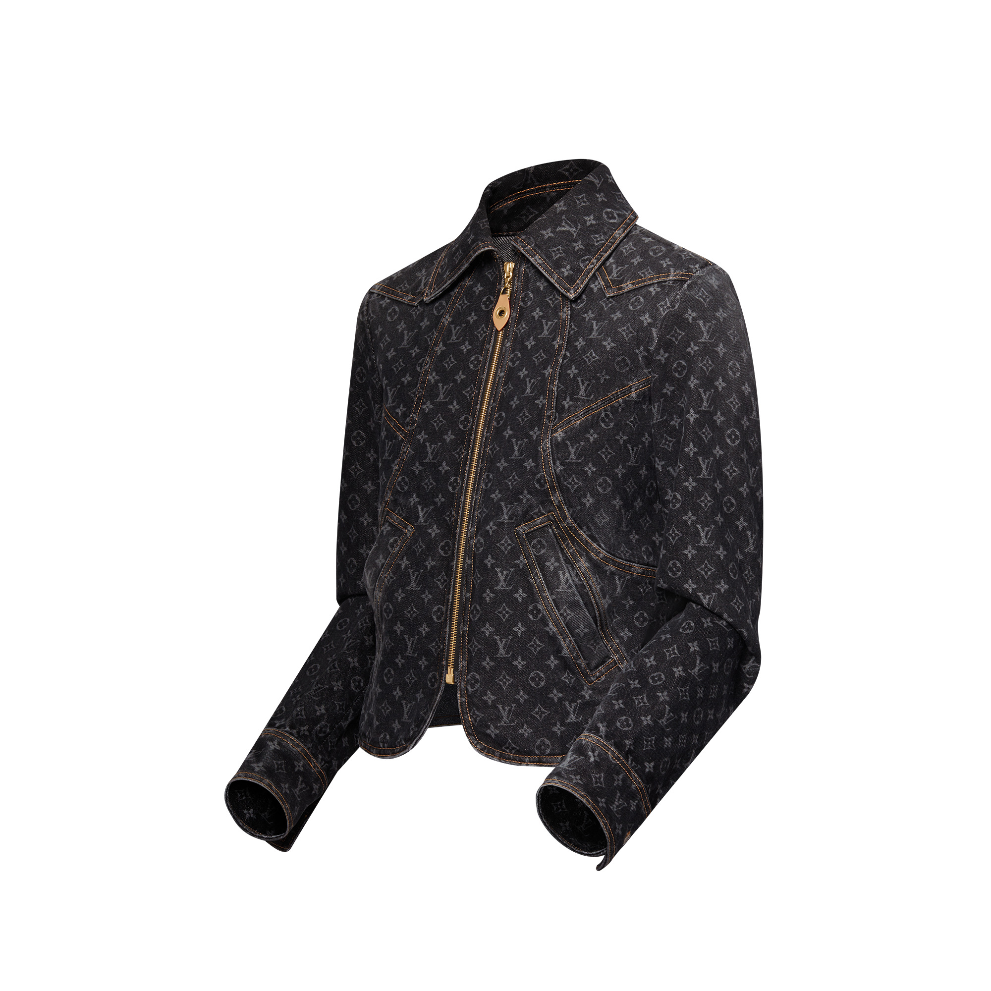 Monogram Denim Zip-Up Jacket - 2