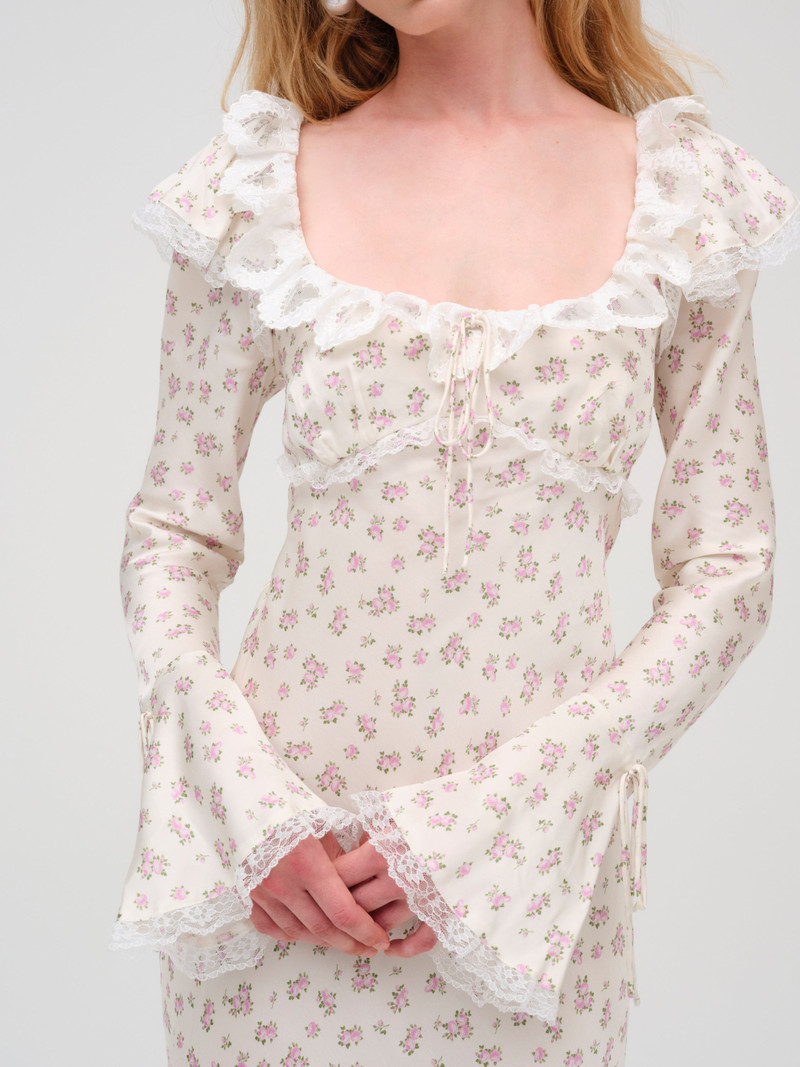 For Love & Lemons Pastel Fields Midi Dress outlook