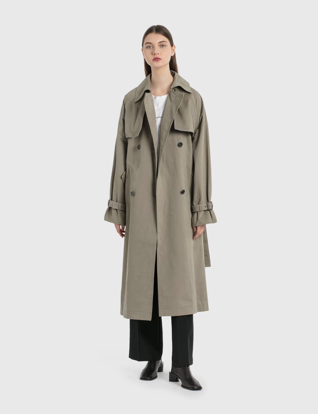 Double-Breasted Trench Coat - 1