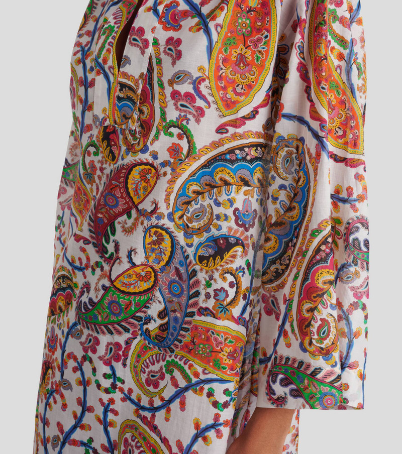 Printed cotton and silk tunic 5