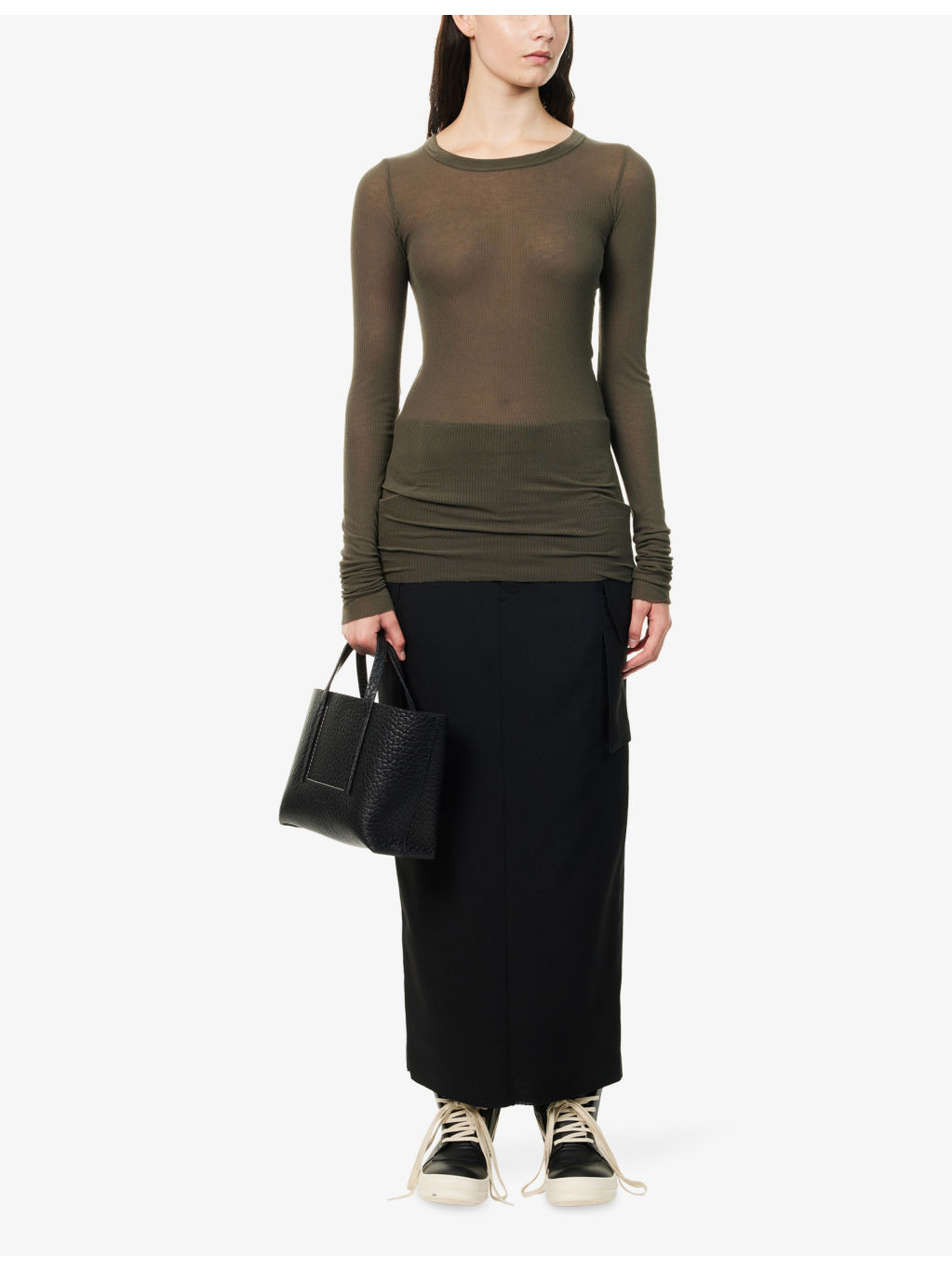 Firbanks Slit Wool Midi Skirt - 2