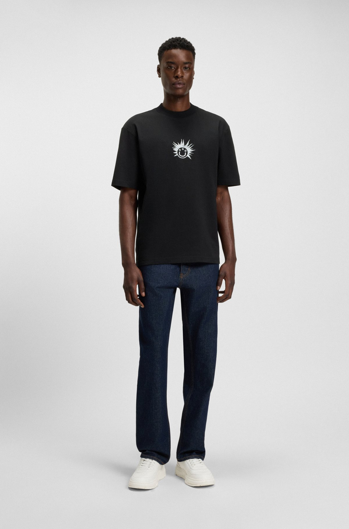 COTTON-JERSEY T-SHIRT WITH HAPPY HUGO ARTWORK - 4