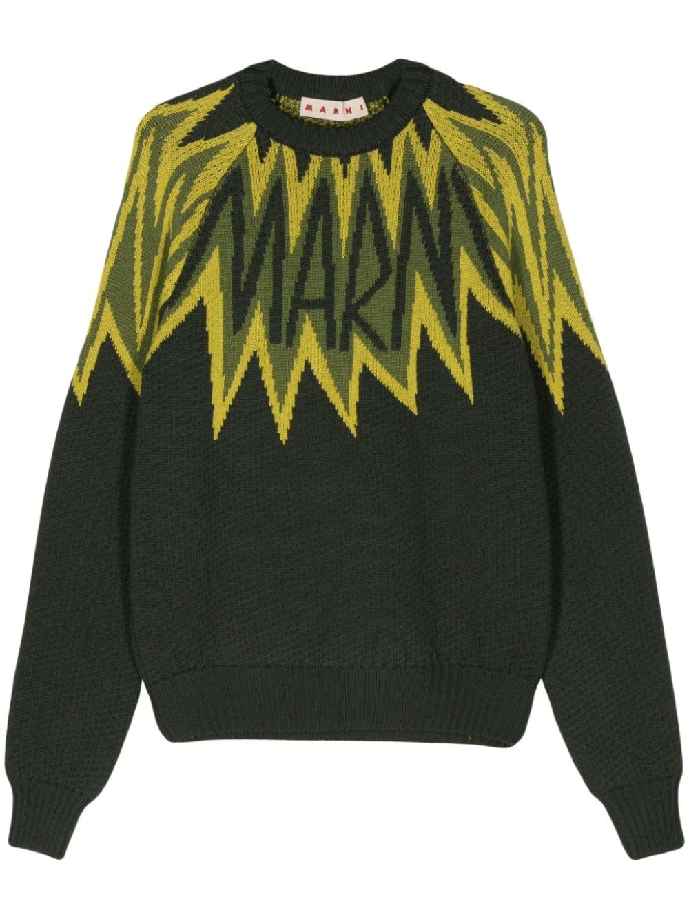 logo-intarsia wool jumper - 1