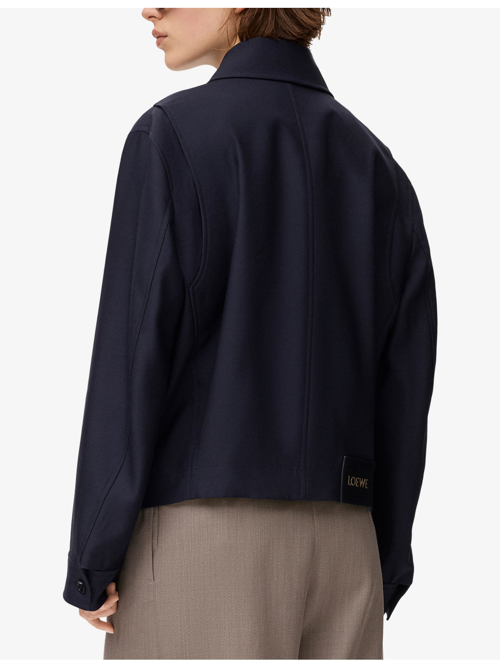 Belted Drape Wool-Silk Blend Jacket - 4