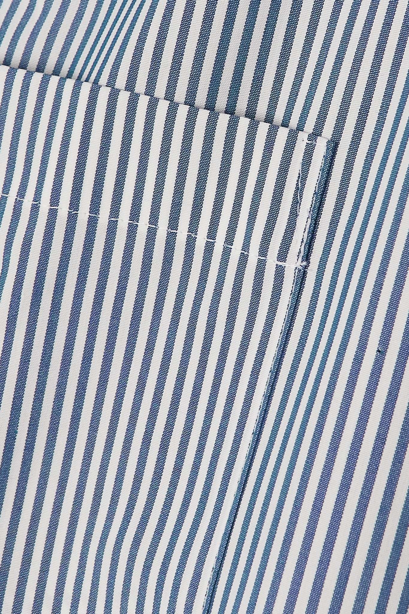 Sacai striped panelled cotton shirt - Blue