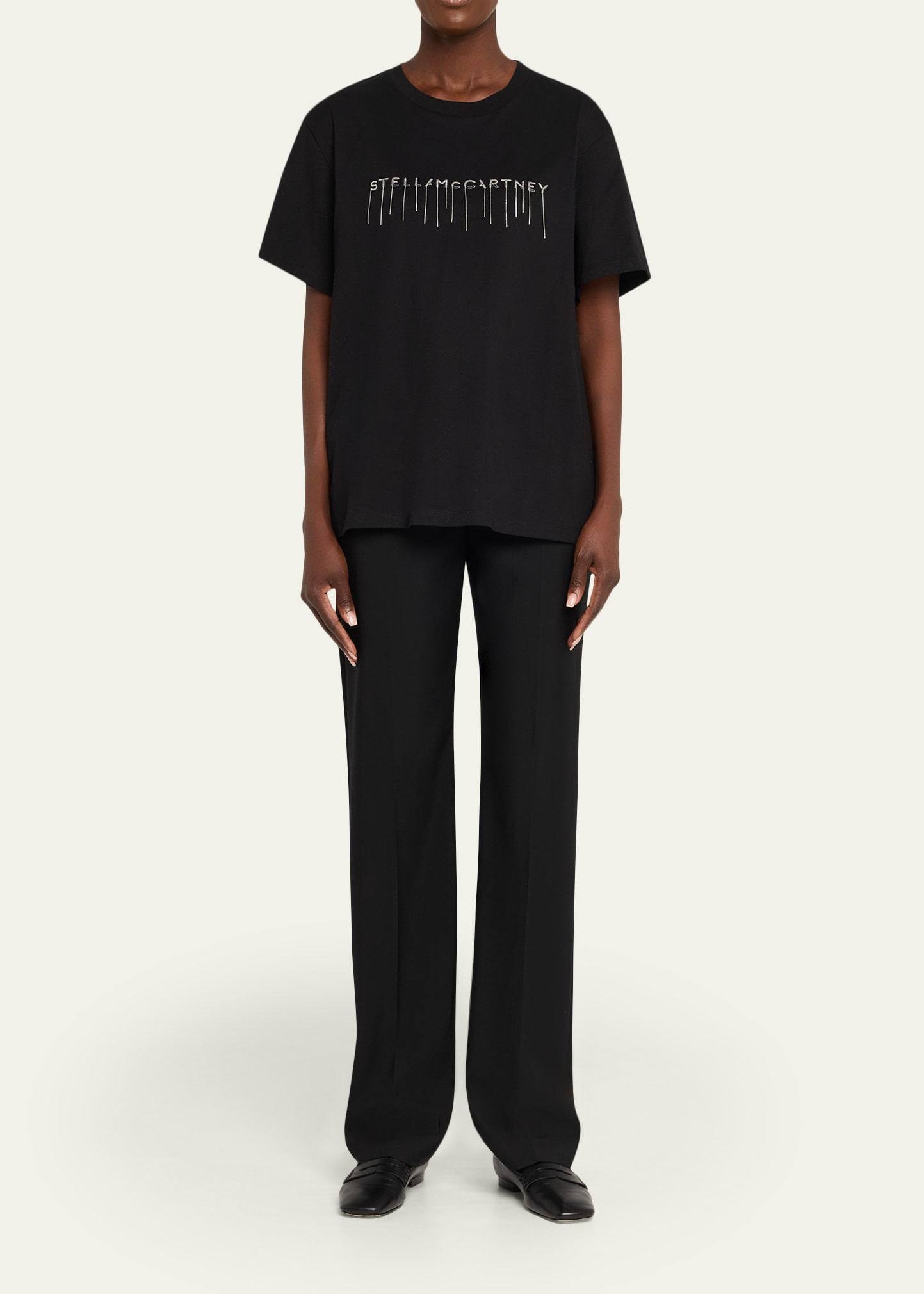 Chain Logo Embroidered T-Shirt - 2