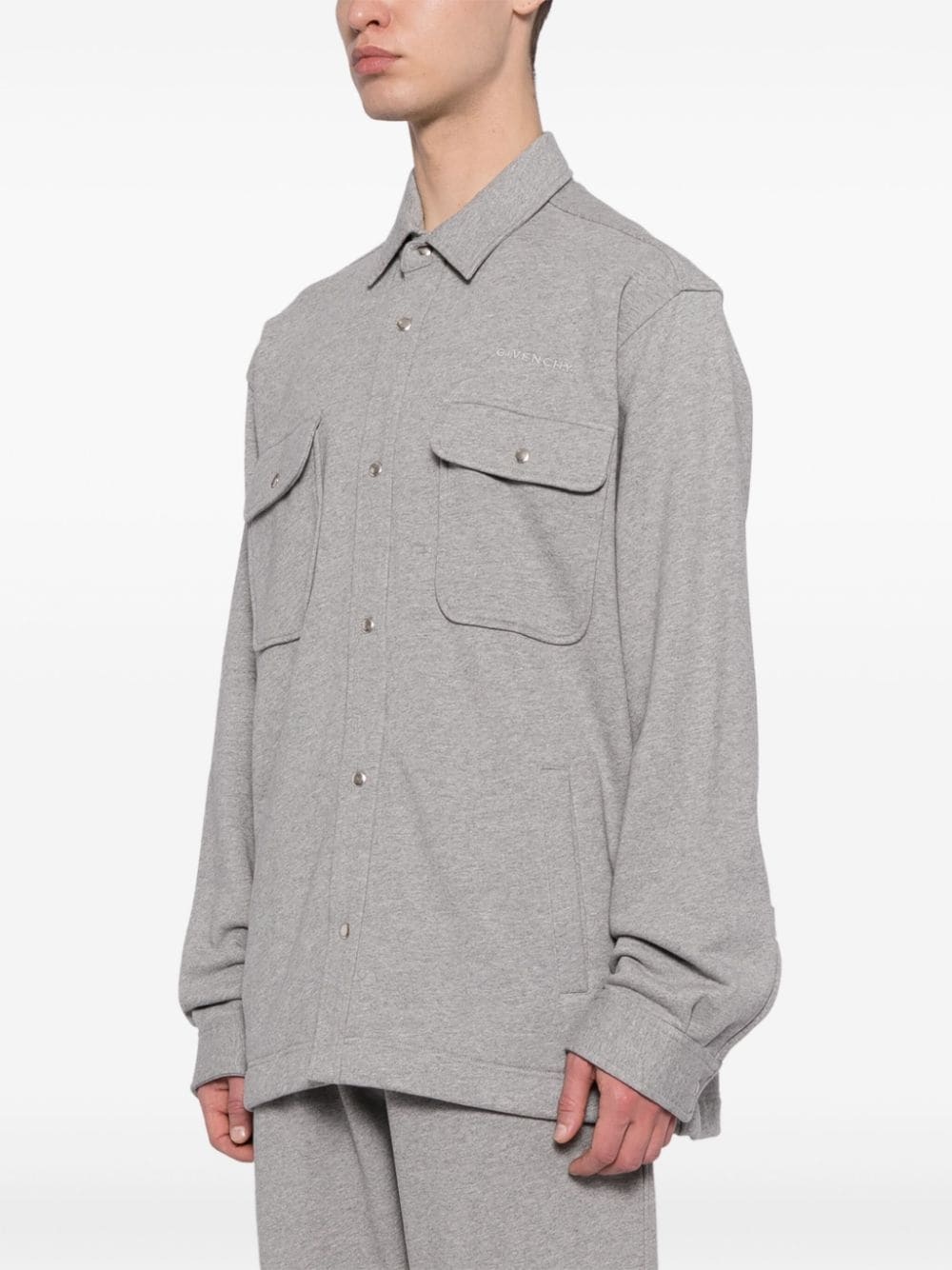 logo-embroidered cotton-jersey shirt - 3