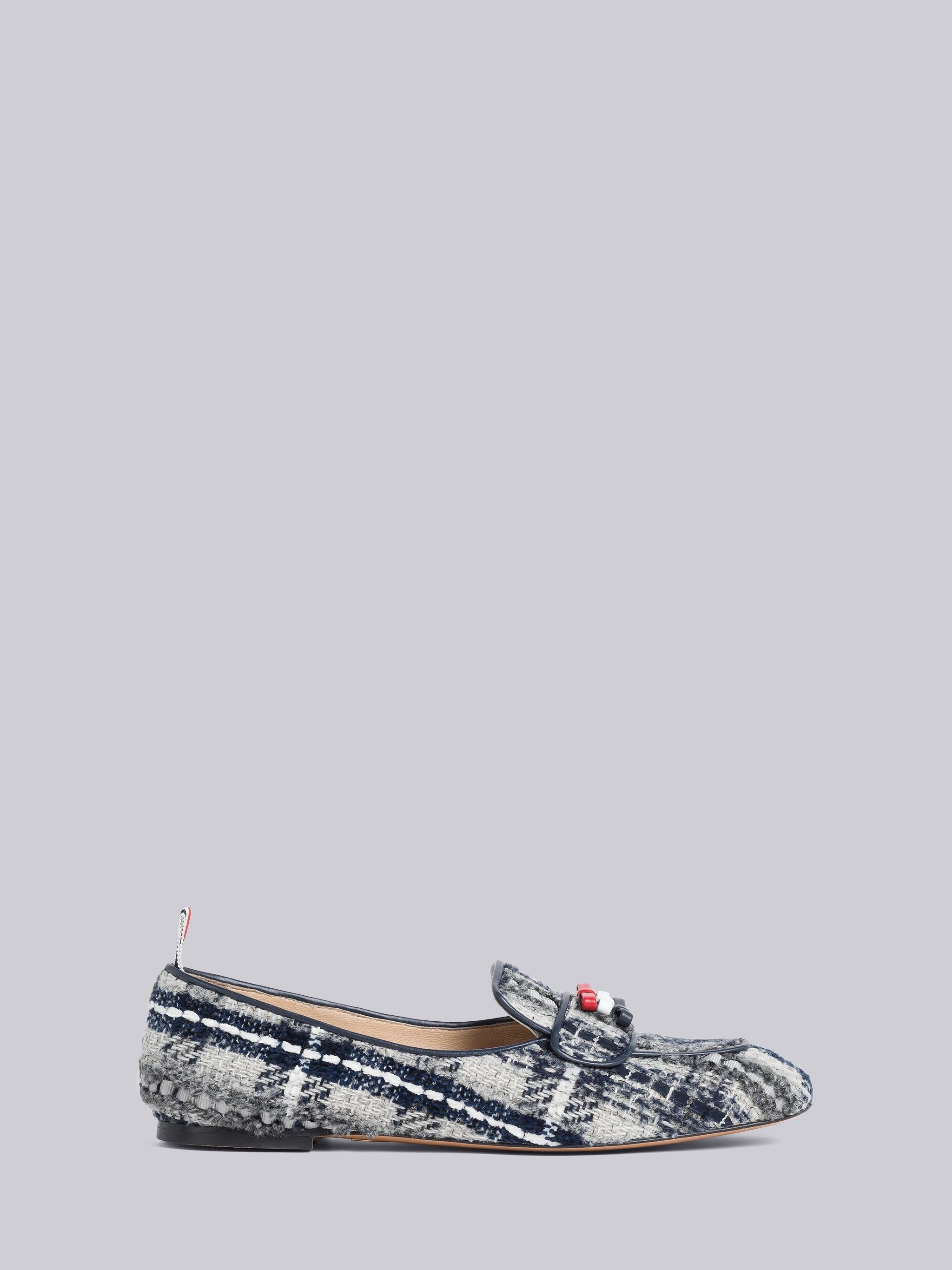 Tartan Ribbon Tweed 3-Bow Loafer - 1