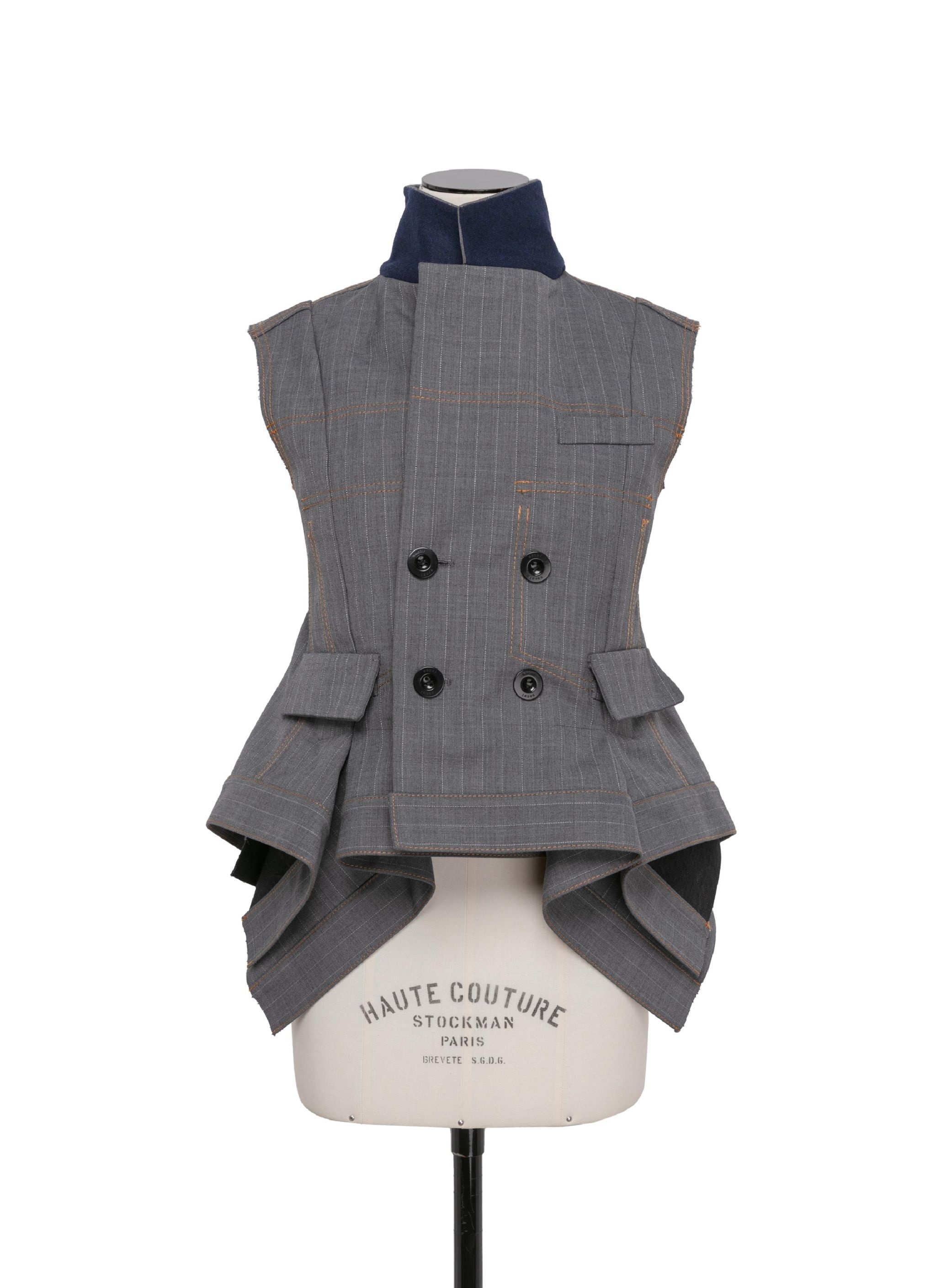 Chalk Stripe Bonding Vest - 1