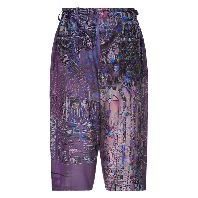 Yohji Yamamoto Purple Printed Pants outlook
