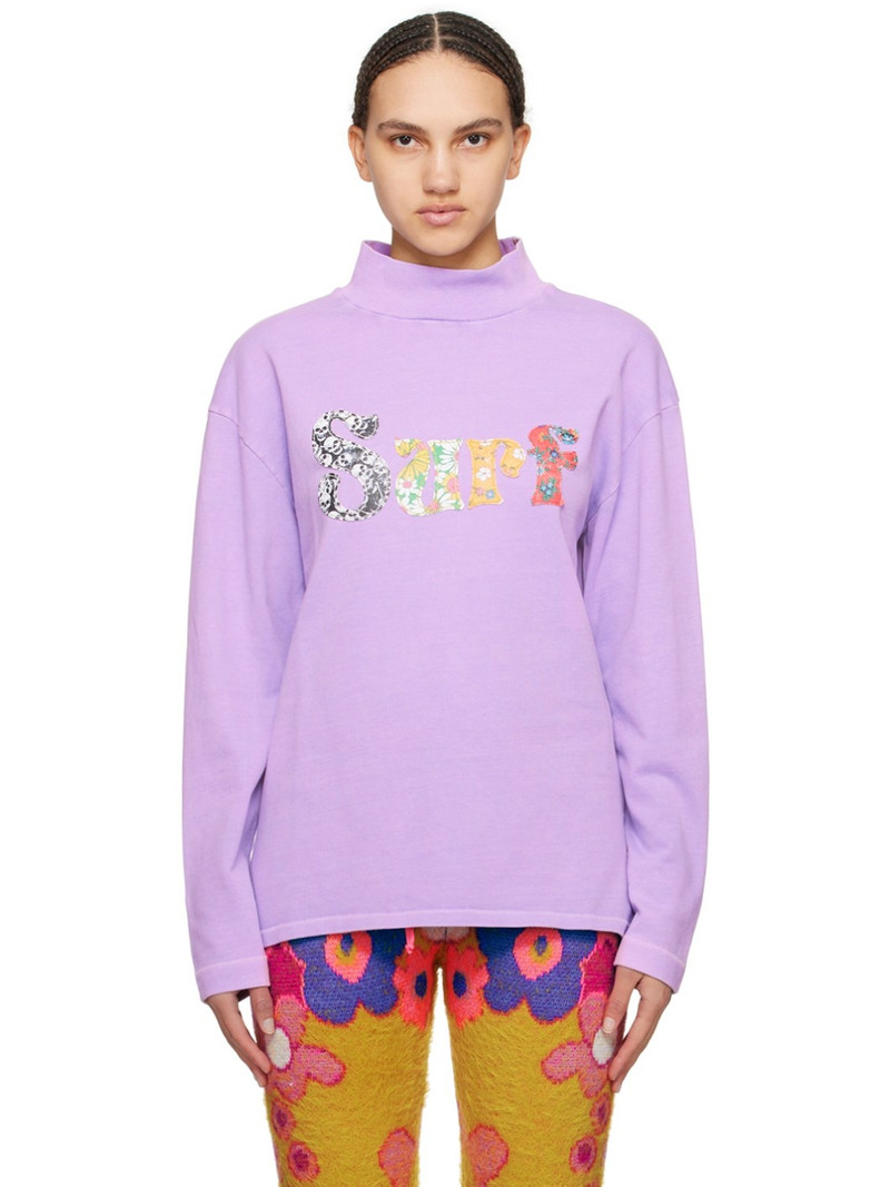 Purple 'Surf' Long Sleeve T-Shirt 1