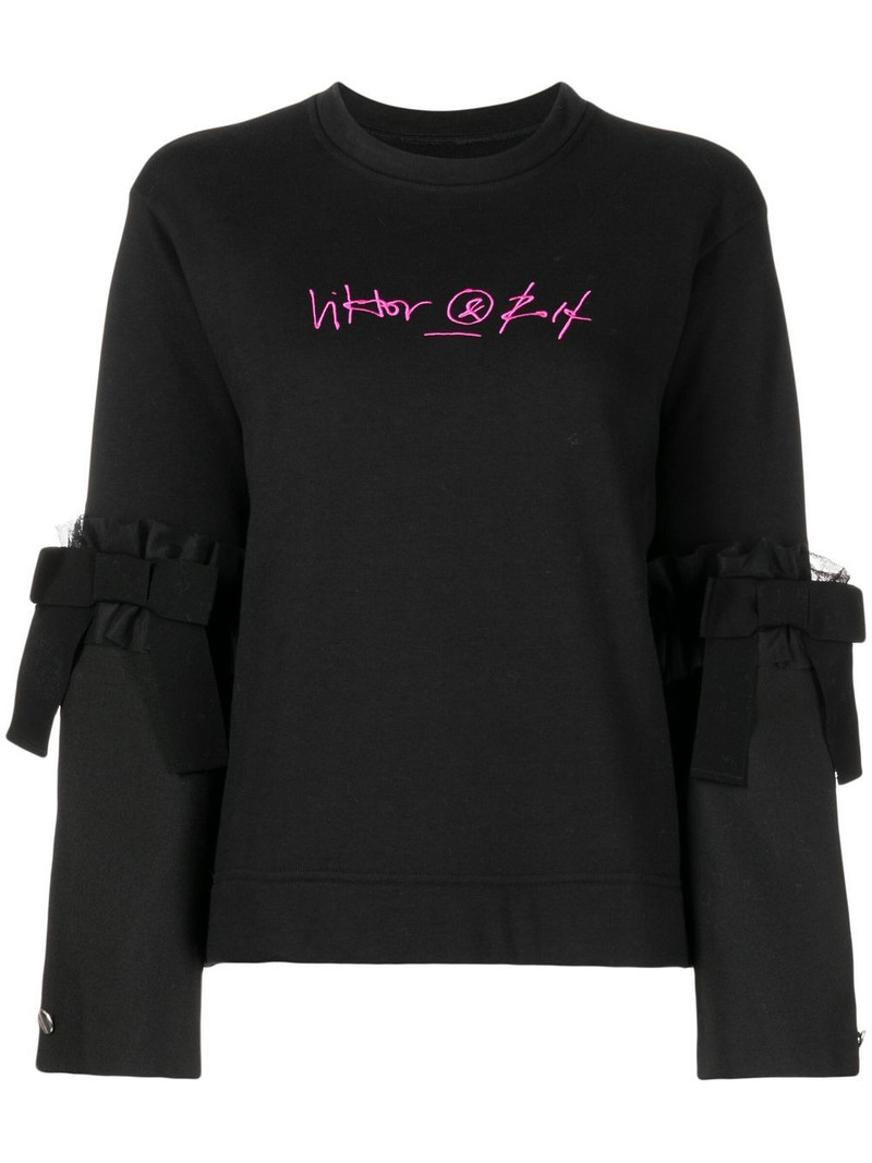 embroidered-logo detail sweatshirt 1