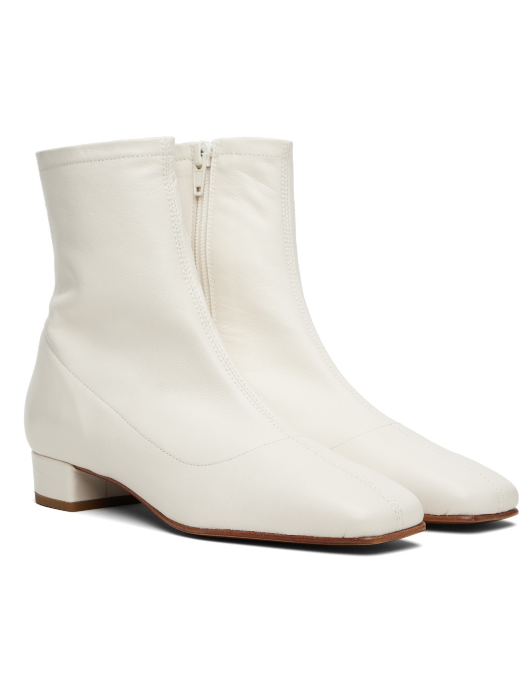 White Este Leather Ankle Boots - 4