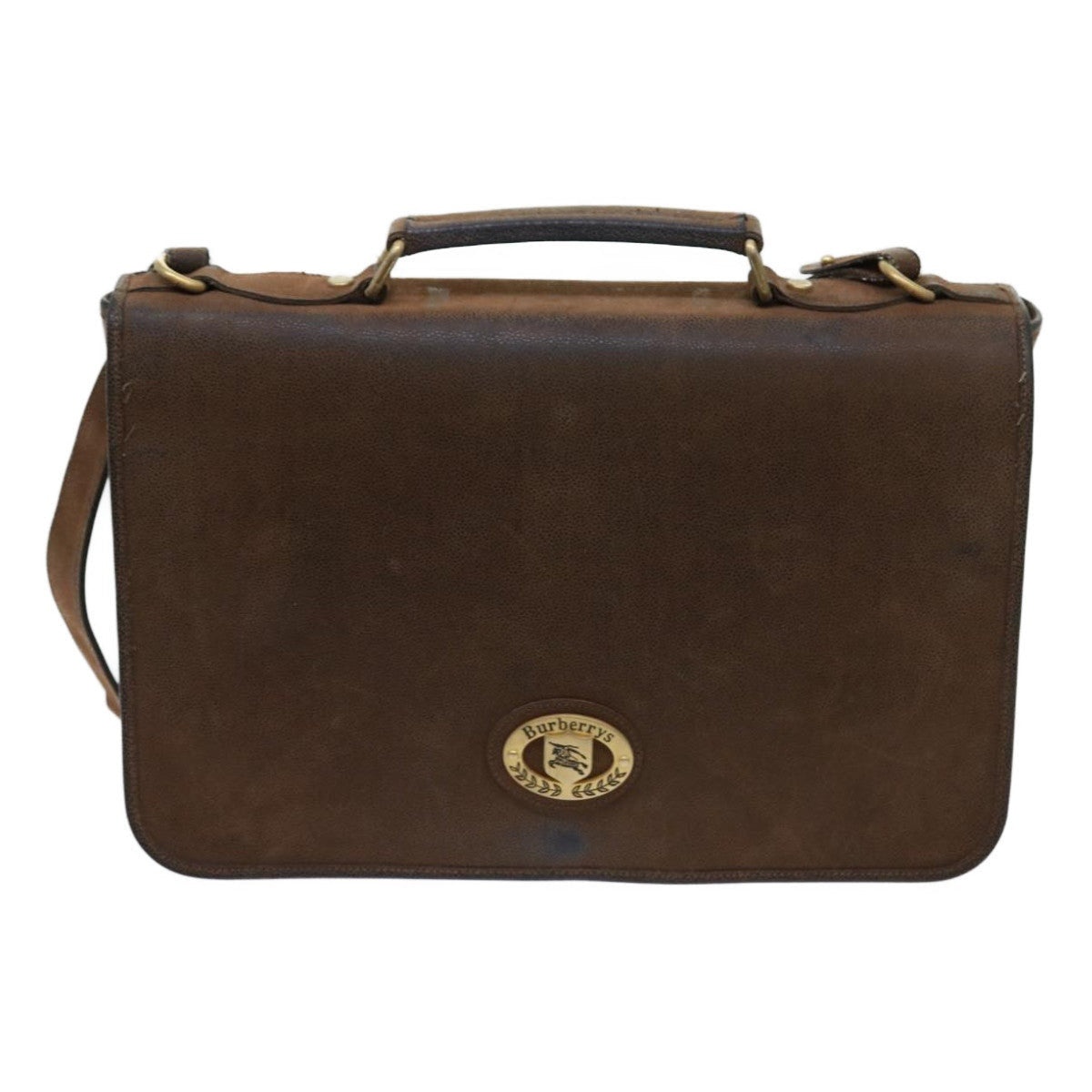 Burberry Nova Check Business Bag Pvc Leather Beige - 13
